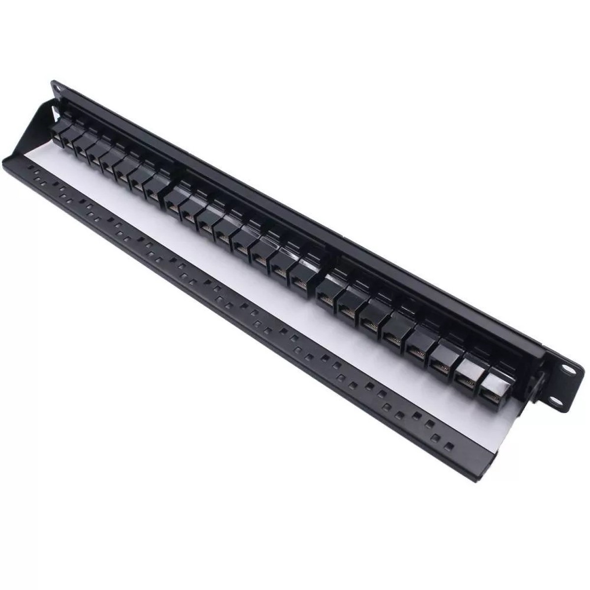24 Port CAT6 Patch Panel with RJ45 Network Cable Tester 19-Inch 1U Cabinet Rack