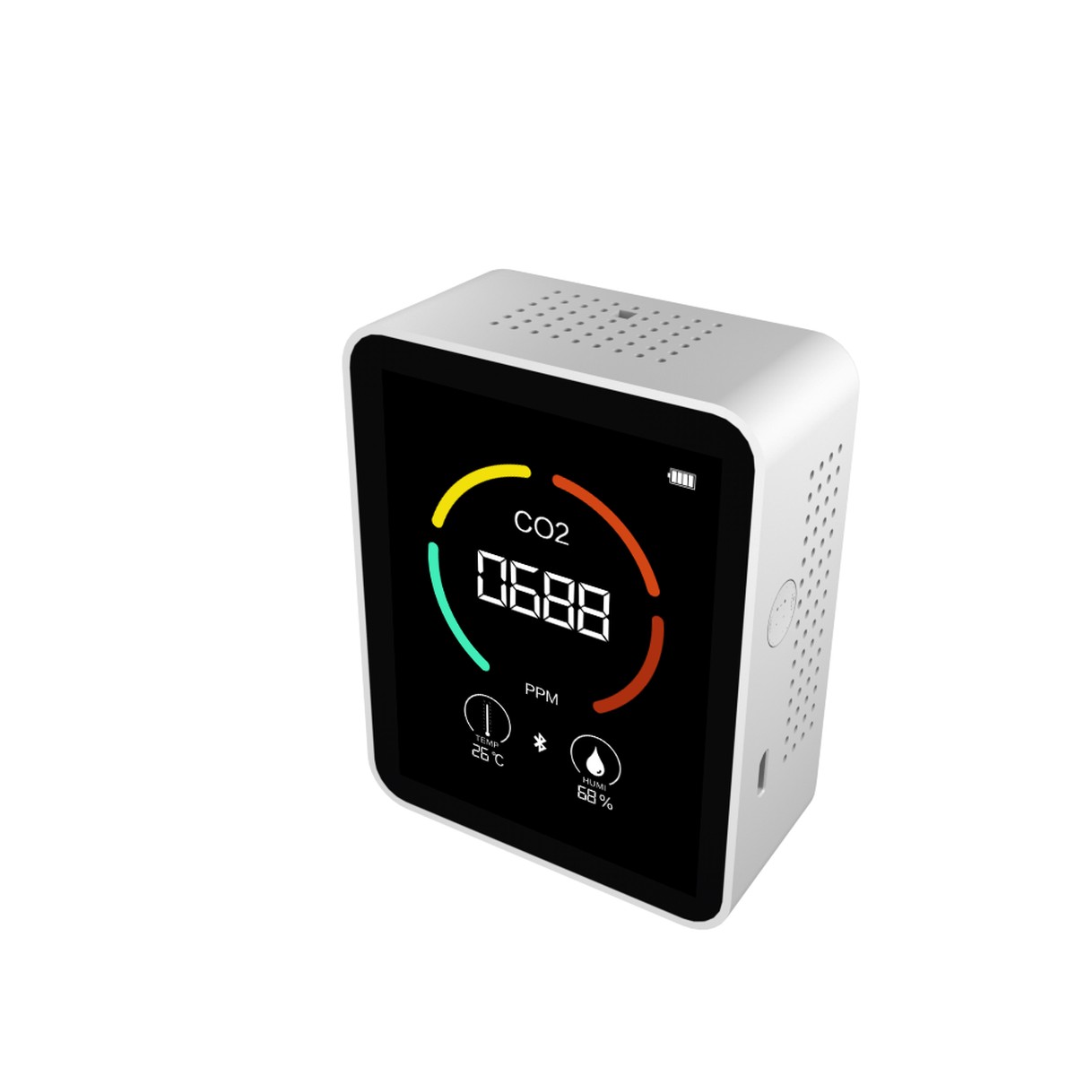 Bluetooth CO Detector 3-in-1 for Carbon Dioxide Temperature Humidity