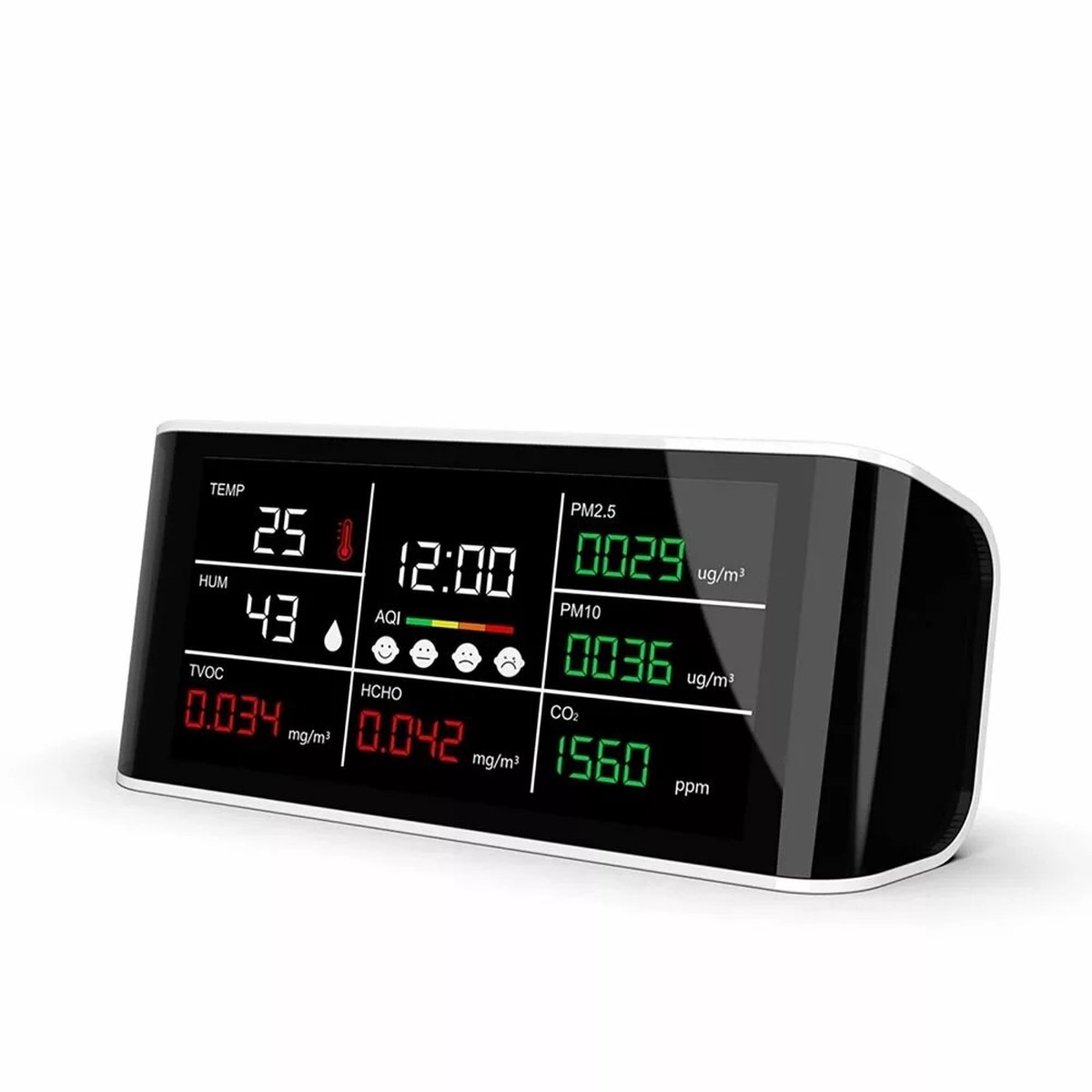 DM69 Portable Air Quality Analyzer Digital Display for CO2 PM25 PM10 HCHO TOVC Temperature Humidity