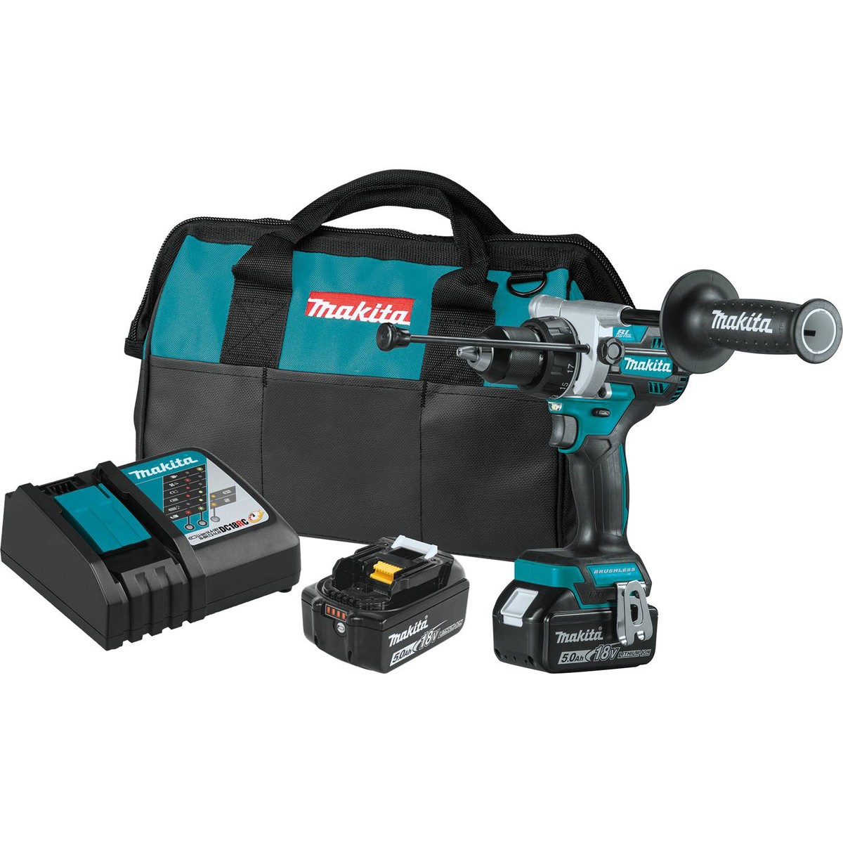 Makita 18V LXT LithiumIon Brushless Cordless 128243 Hammer DriverDrill (50Ah)