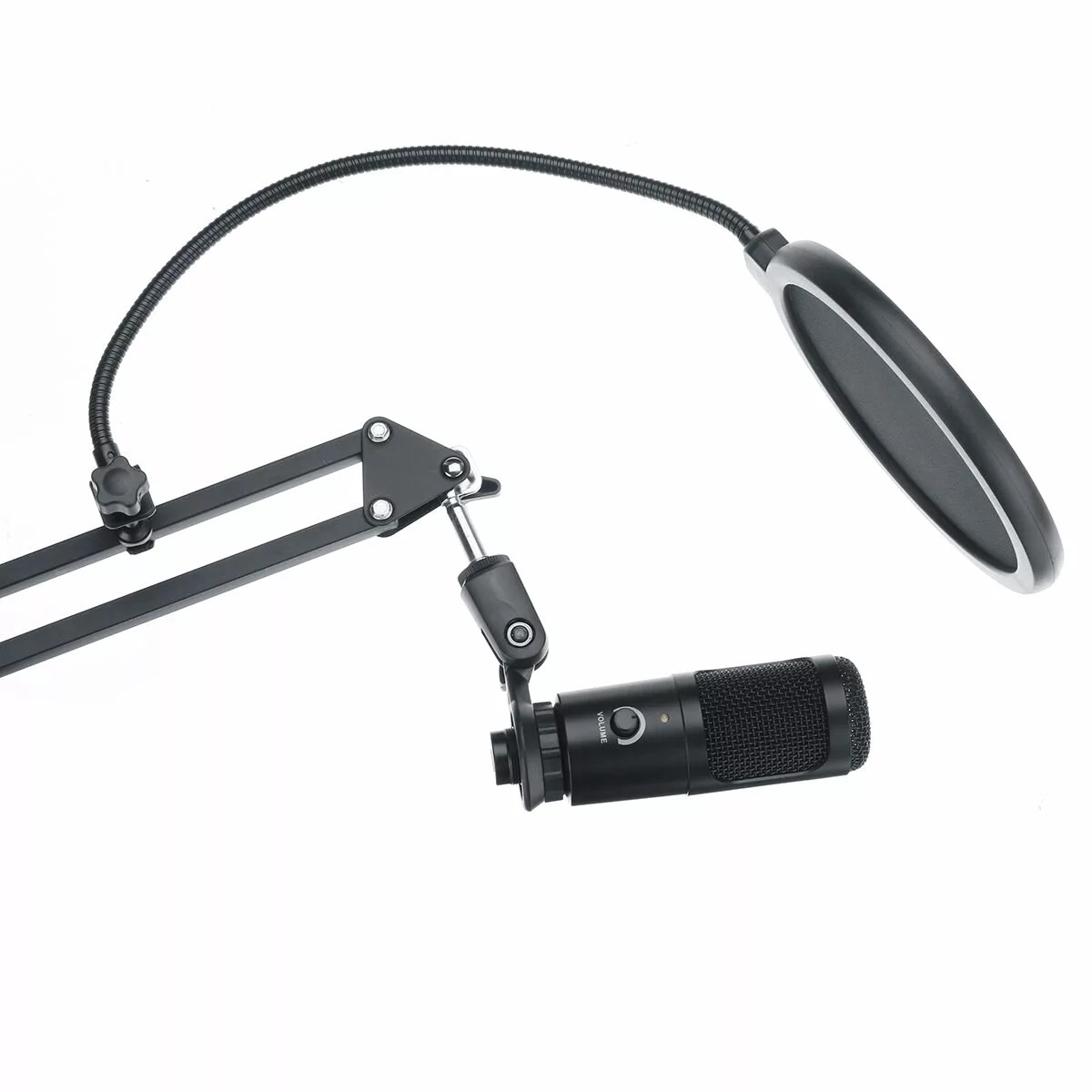 USB Wired Desktop Microphone Set with Stand for PC 8211 Ideal for Broadcasting Gaming Recording