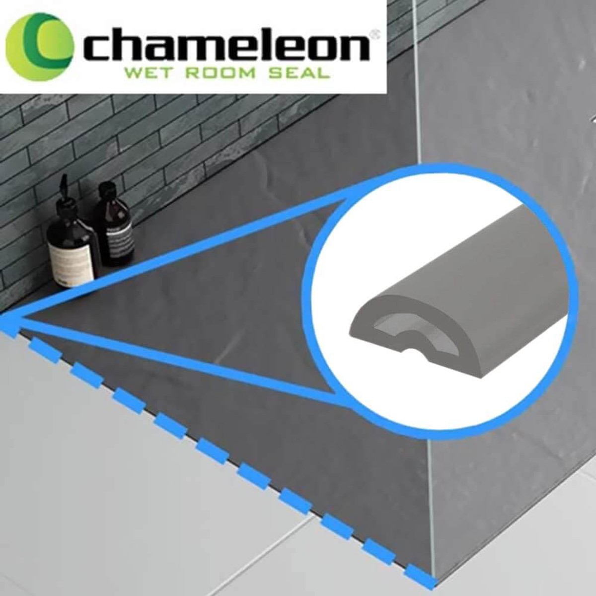 Uniblade Chameleon Silicone Bathroom Floor Seal (Grey) - 1200Mm WithoutAdhesive