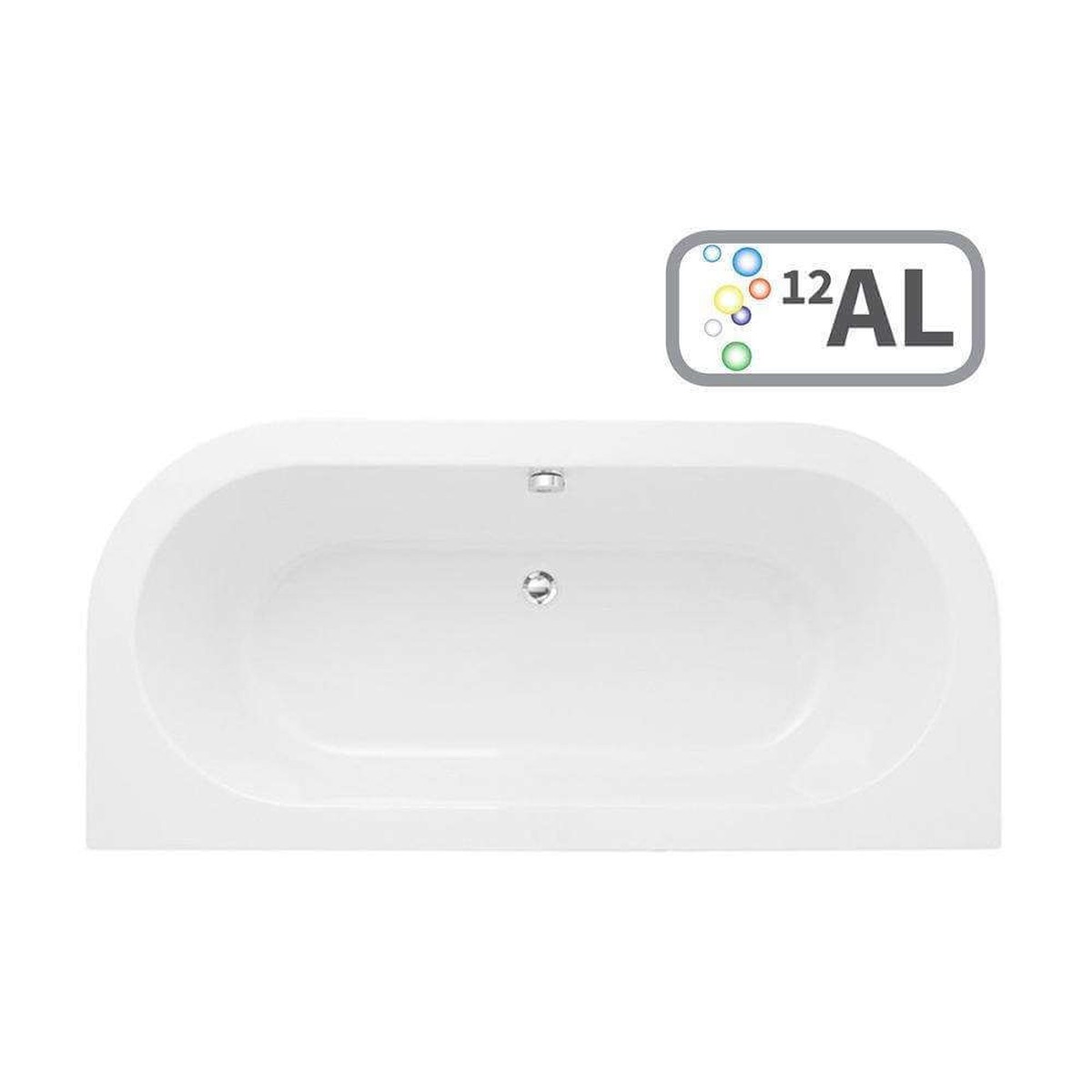 Vema Decadence Supercast Double End Bath - Back To Wall - 1700Mm X 800Mm - 0Th Bath Airspa System WLed