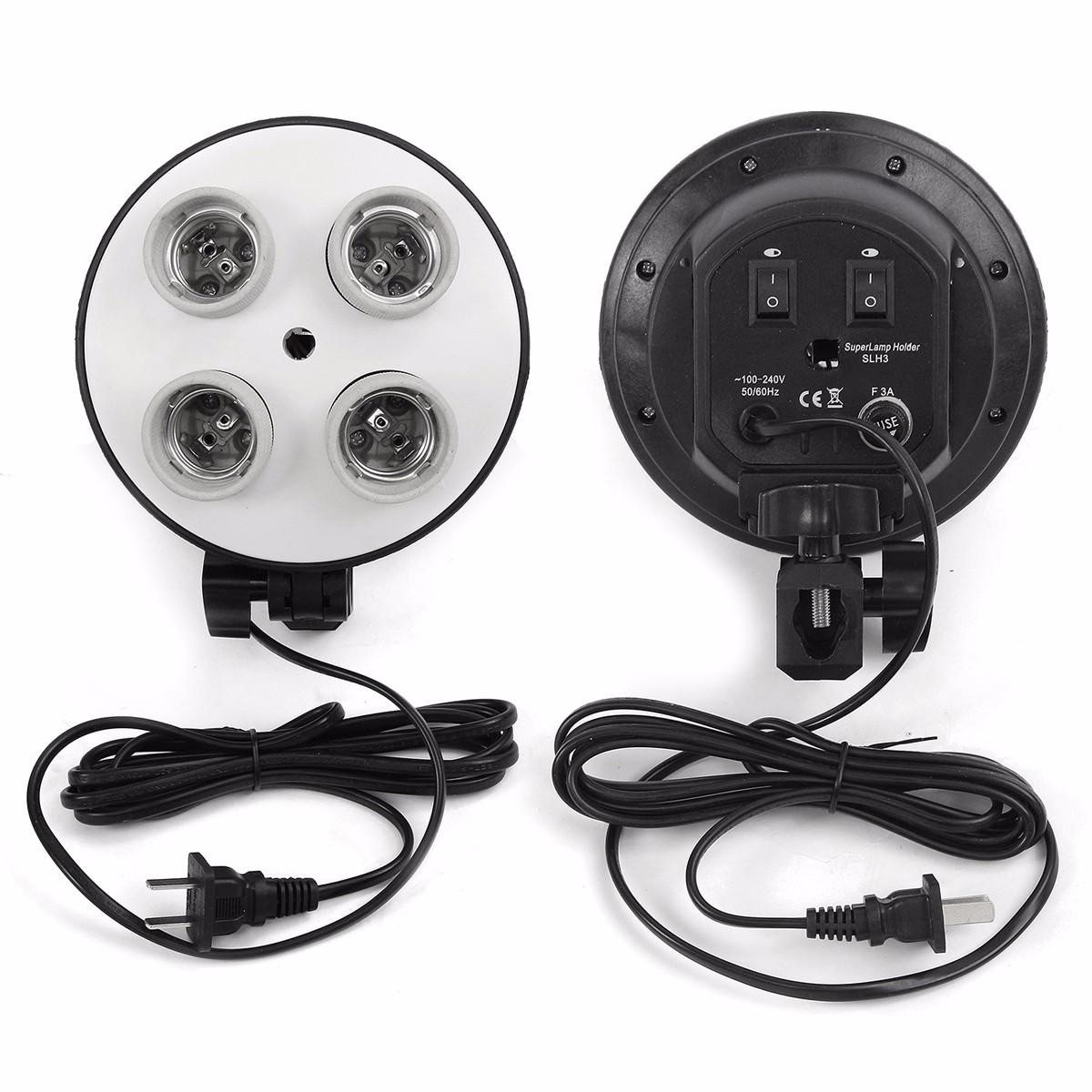 4-Socket E27 Studio Lighting Kit with Softbox and Light Stands