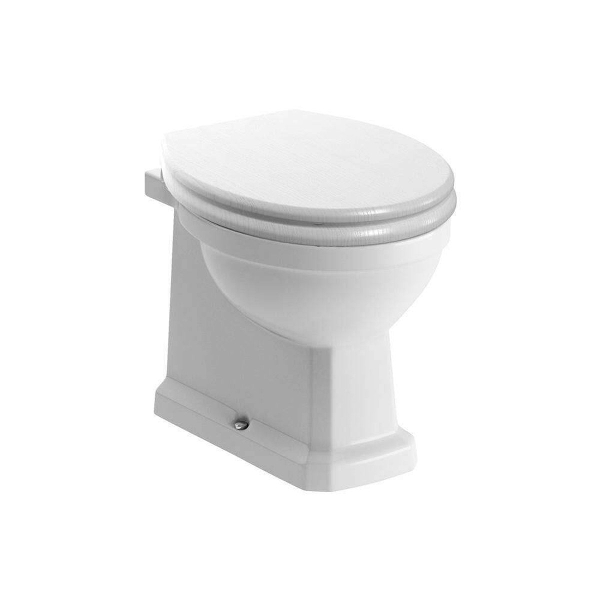 Celeste Burlington Back-To-Wall Toilet Satin White Wood Effect Seat
