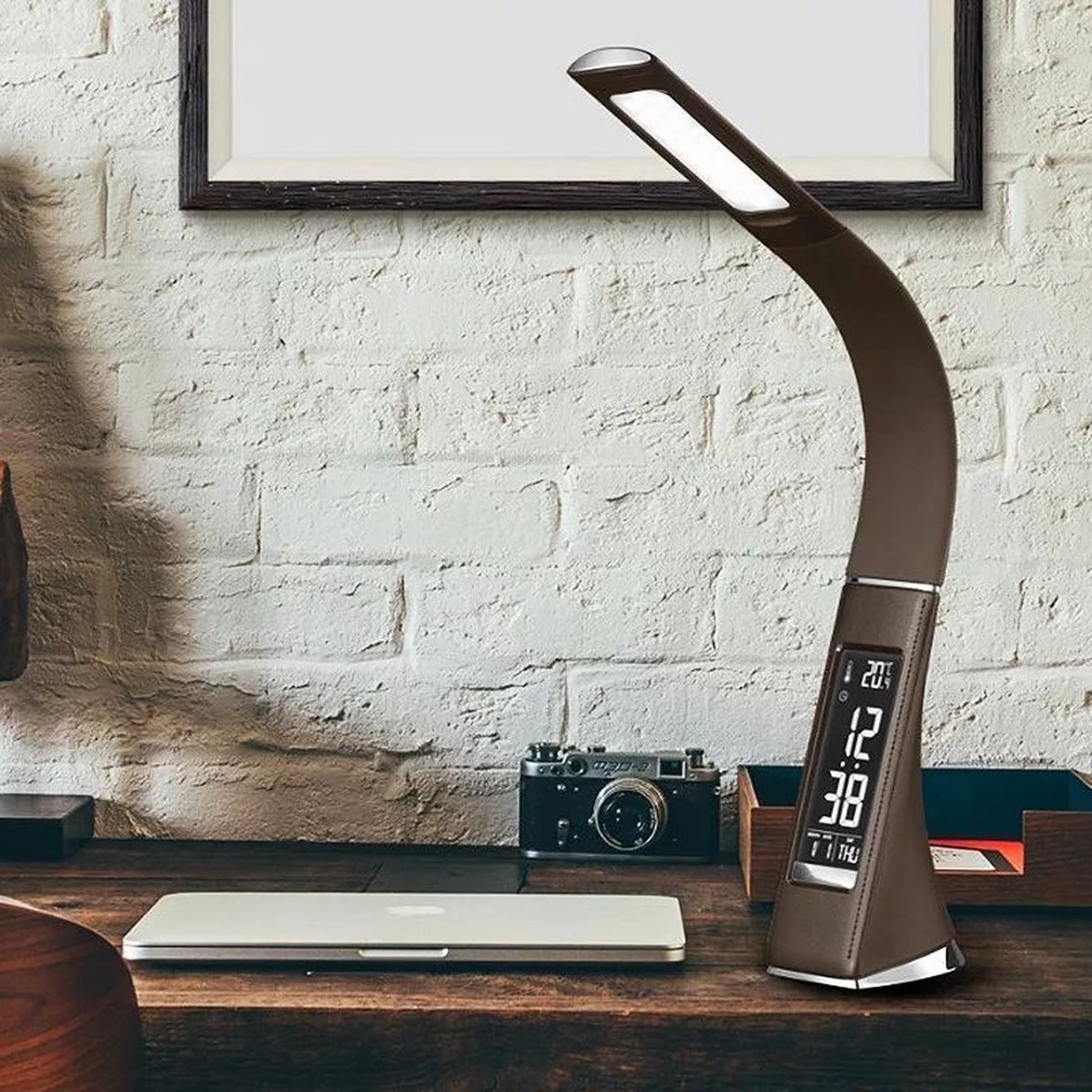 LED Study Lamp with Alarm and Reading Light Features