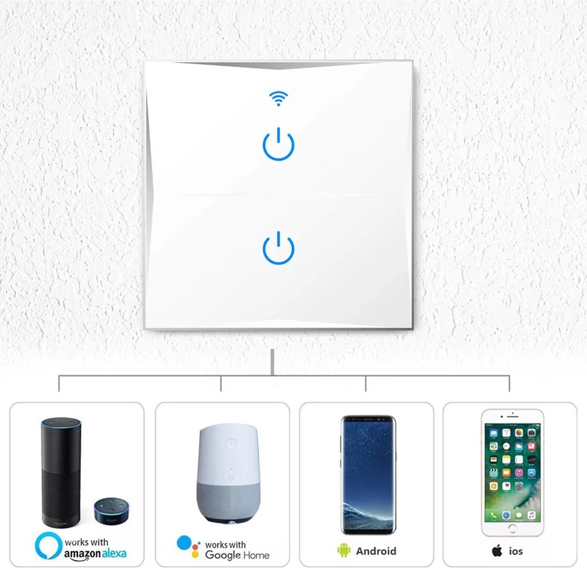 Touch Panel Smart Wall Switch 8211 Sleek Design 038 Easy Installation