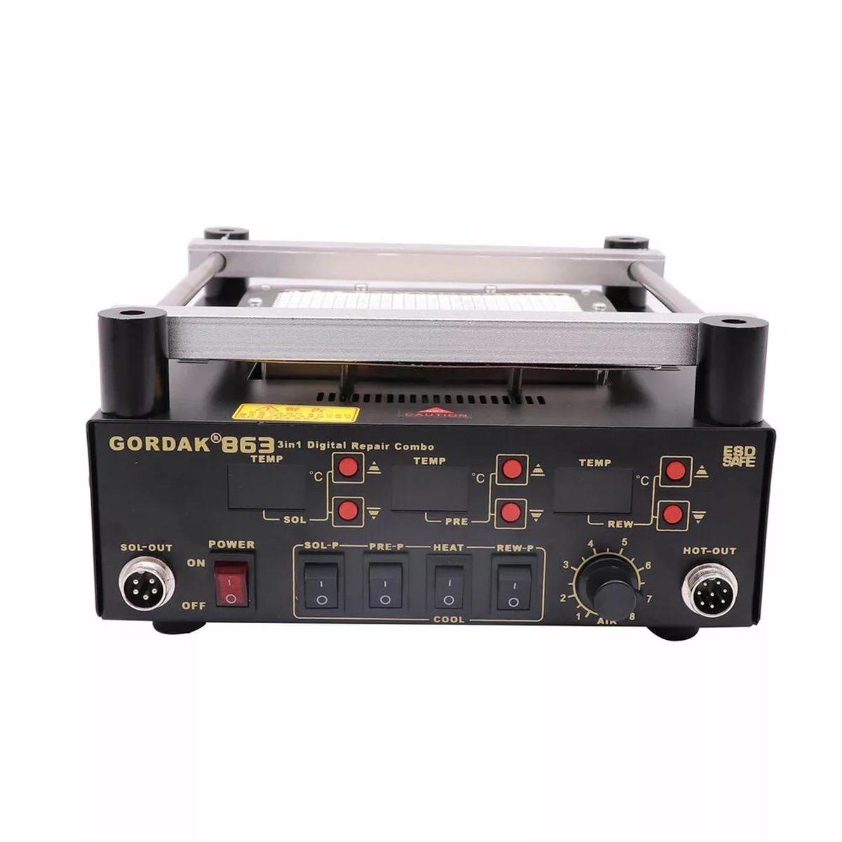 3-in-1 Gordak 863 BGA Rework Station 8211 Soldering Iron and Infrared Preheating