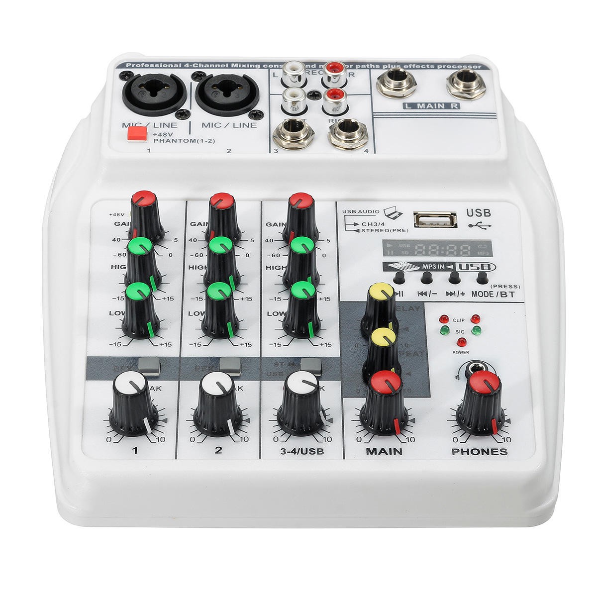 4-Channel Bluetooth USB Digital Audio Mixer 8211 Studio Sound Console