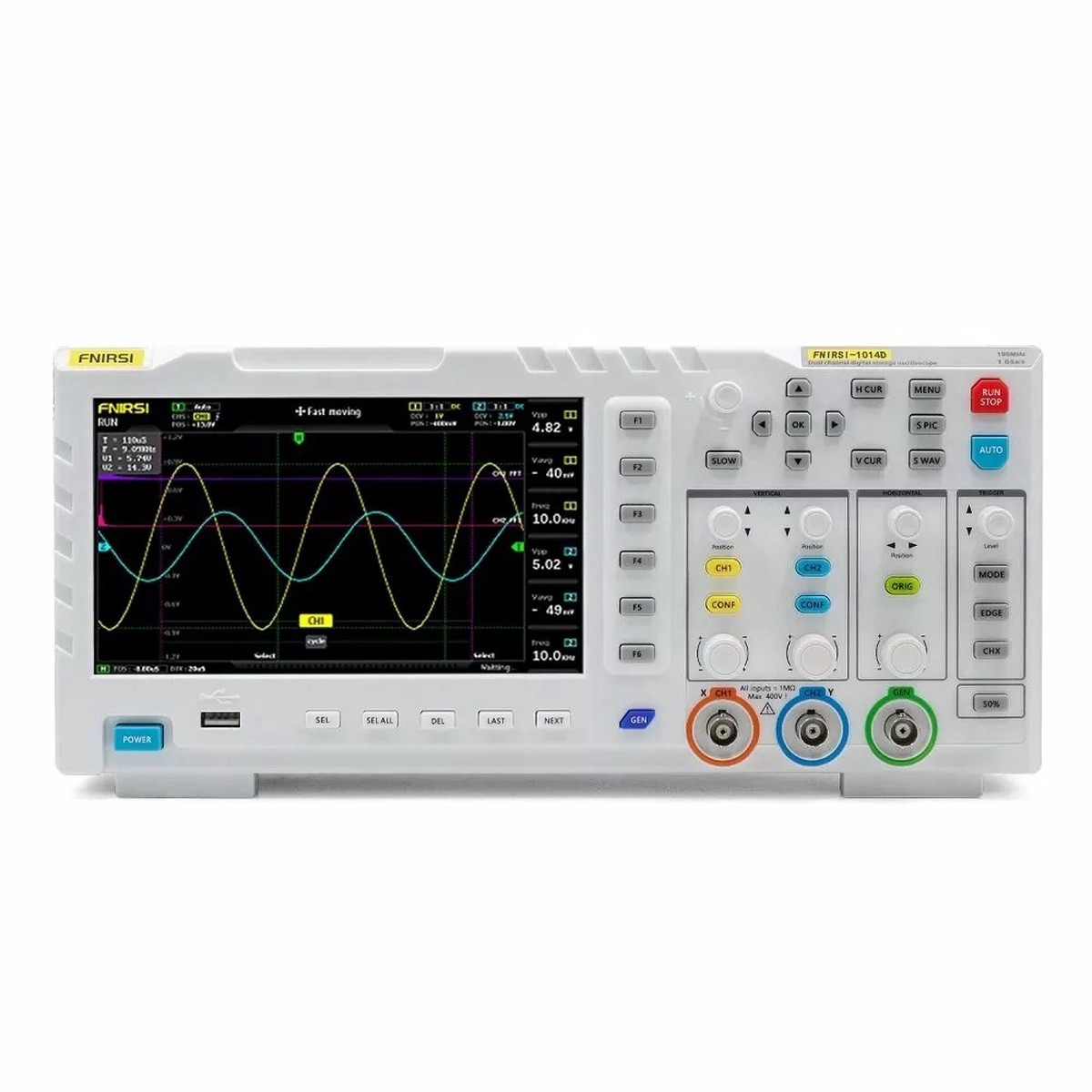 FNIRSI-1014D 7-Inch LCD Display Oscilloscope with Dual Channel Input and Digital Signal Generator