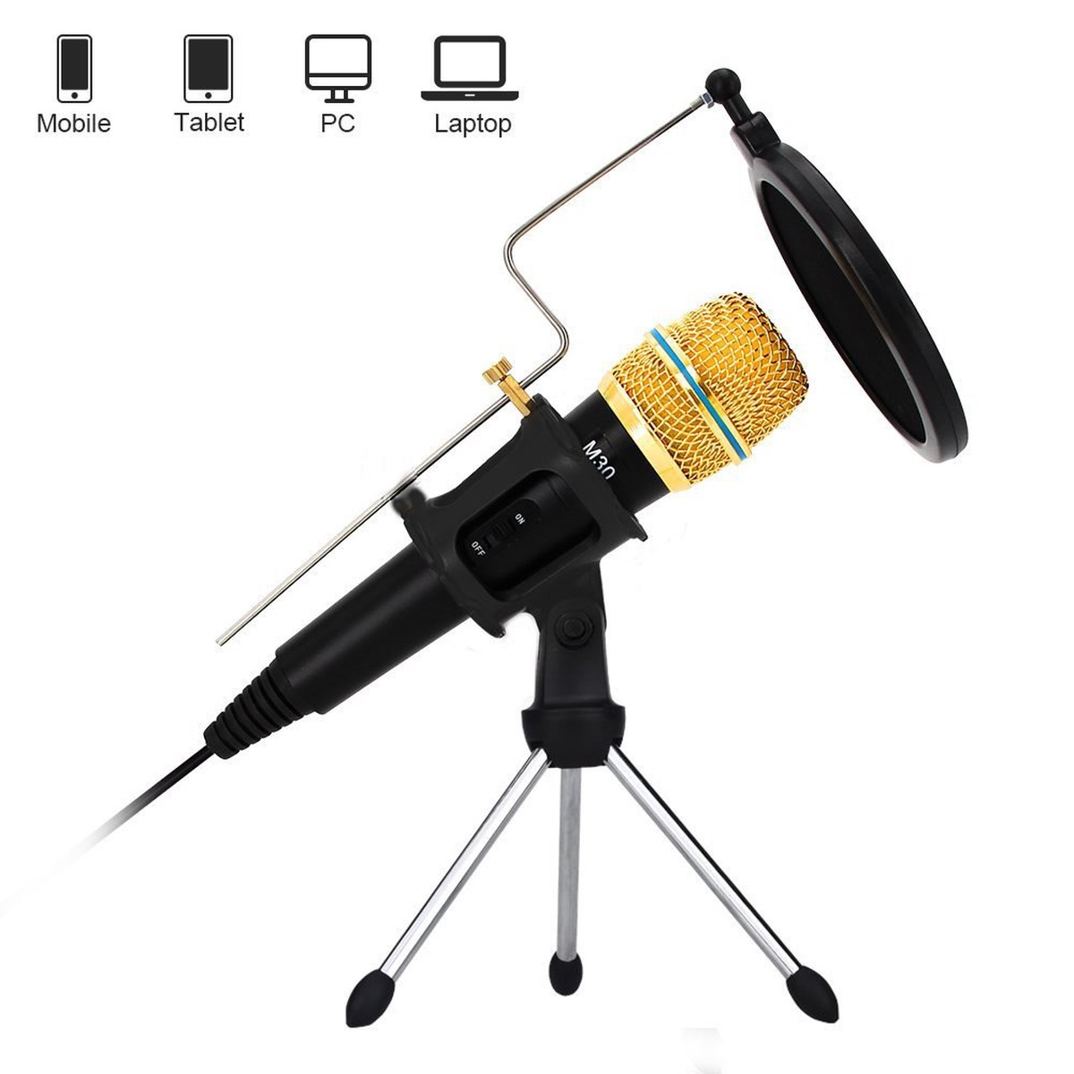 Foldable Tripod Microphone Stand
