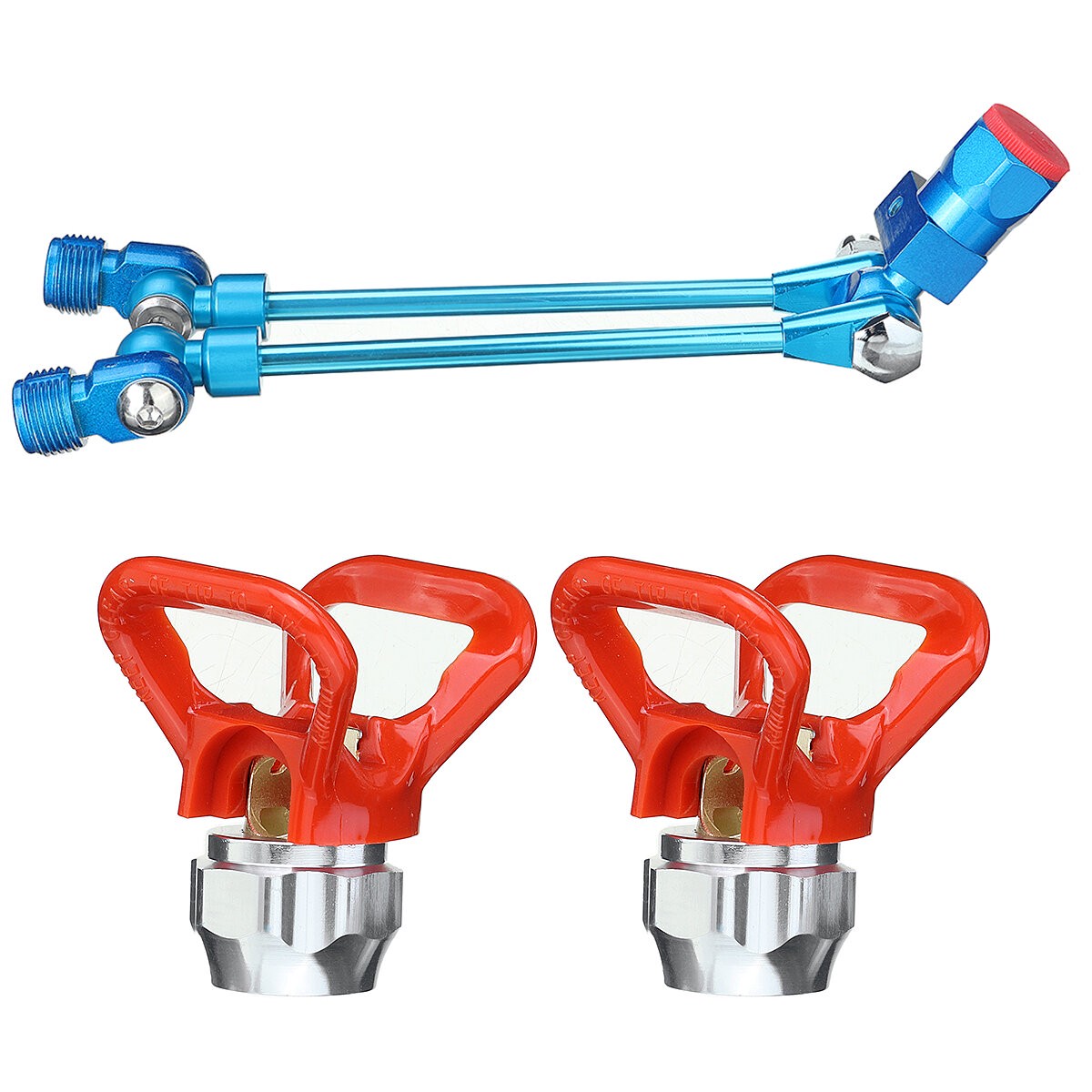 Gravity Feed Kit Double Head Spray Gun for Paint and Primer