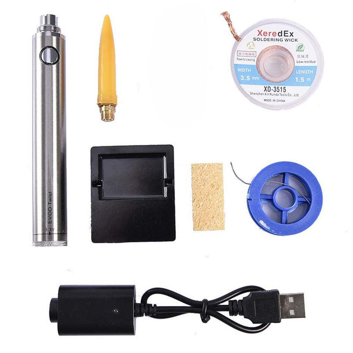 Mini USB Charging Solder Iron Pen Set with Accessories