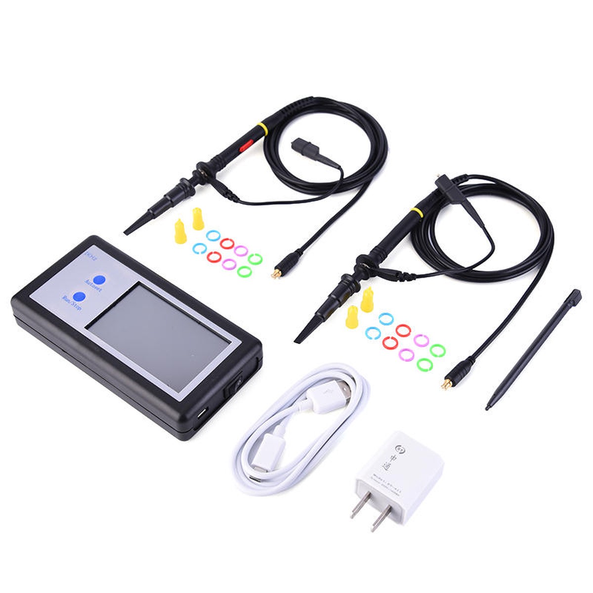 Portable Mini Digital Oscilloscope with LCD Touch Panel 200KHz 2 Channels