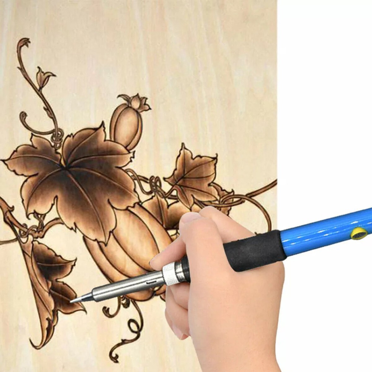 37-Piece Wood Burning Pen Set with Stencil and Soldering Tips 60W Pyrography Kit