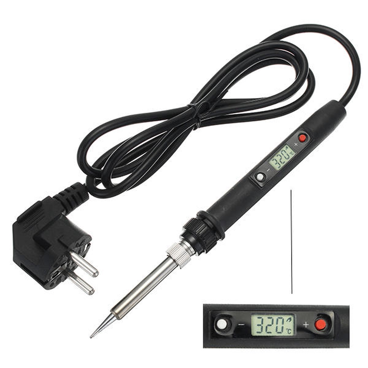 Adjustable Lead-Free Digital Thermostat Soldering Station 80W LCD Mini Electric Iron