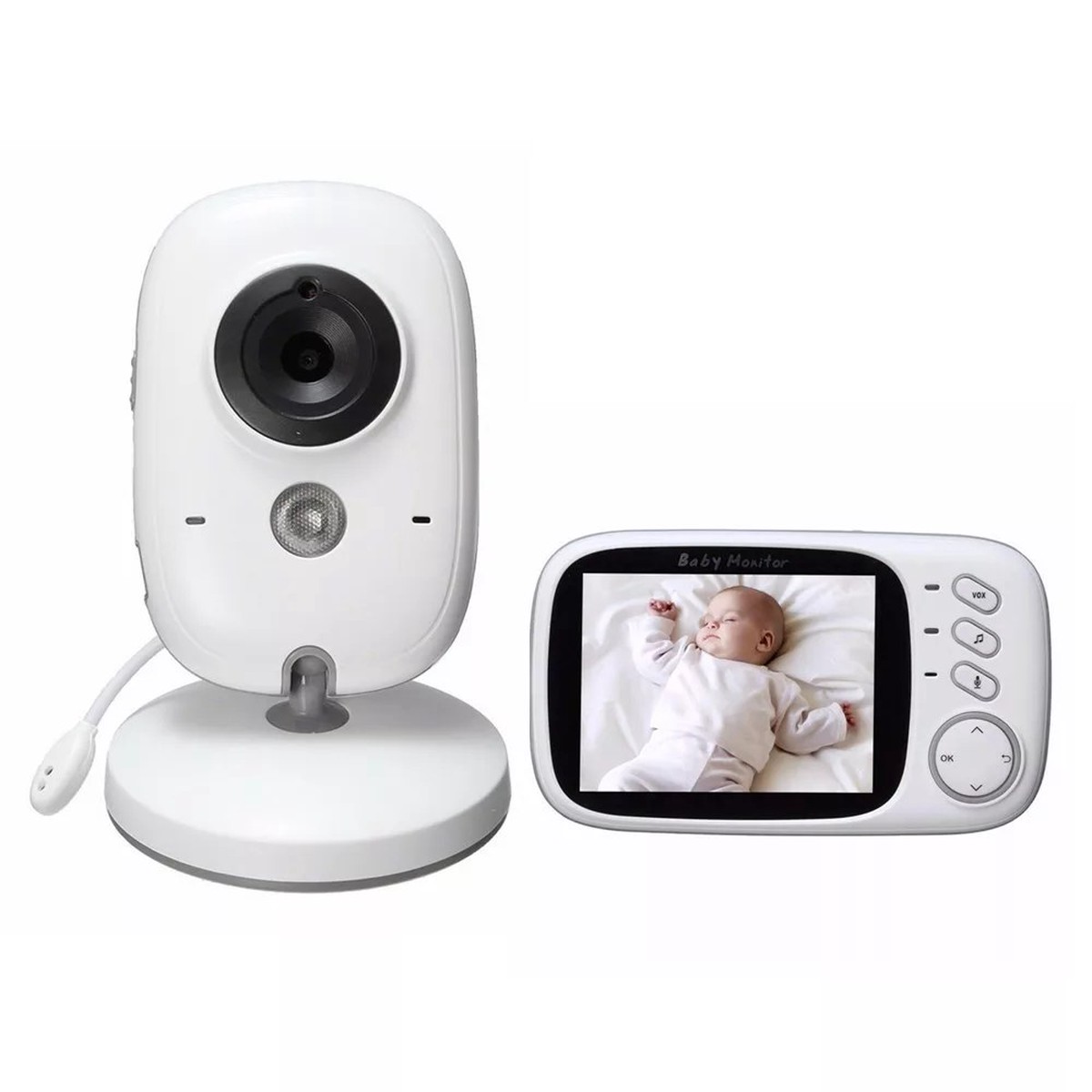 32-Inch Display Video Baby Monitor with Camera Wide View Night Vision Two-Way Audio Remote Control 038 8 Lullabies