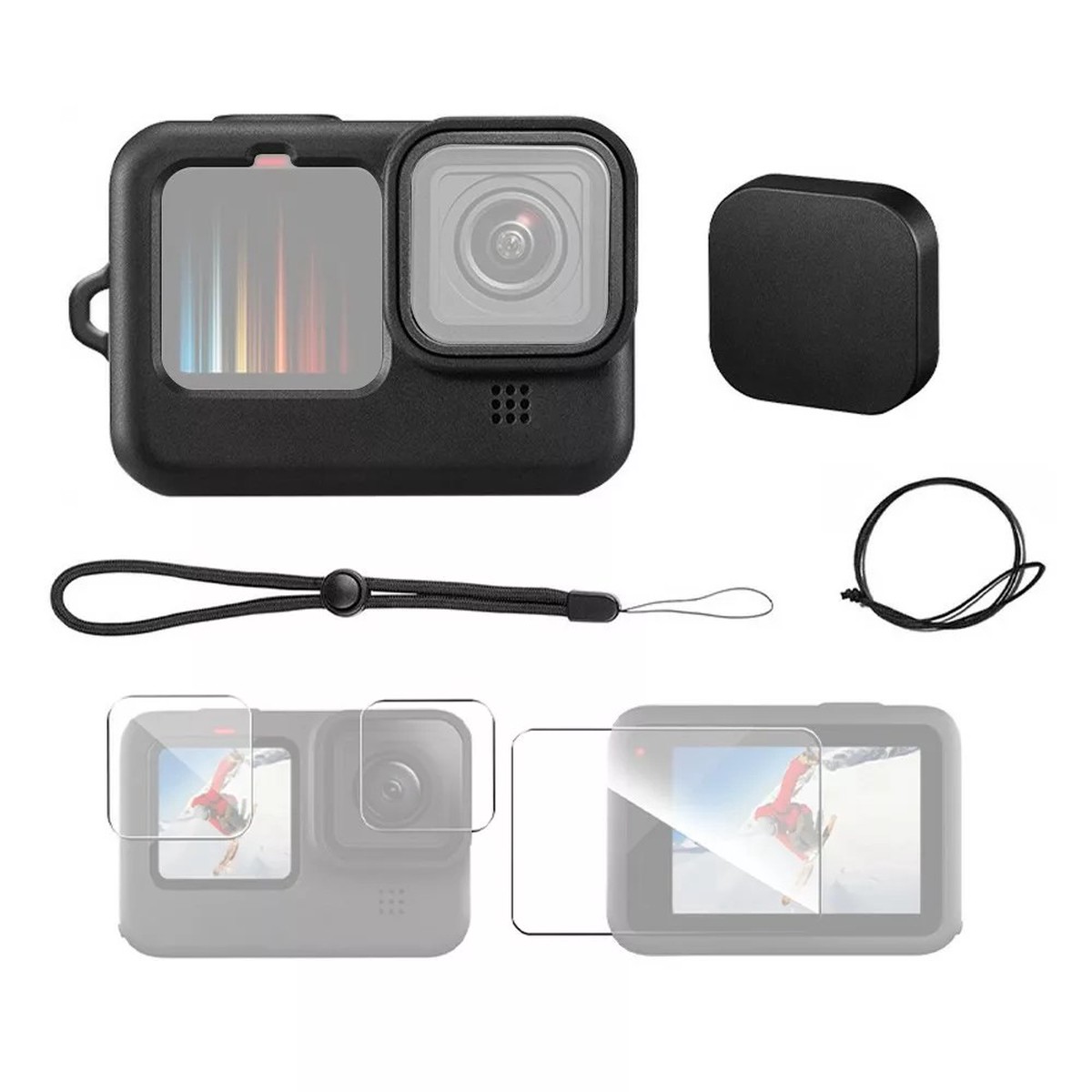GoPro 109 Andoer Sports Camera Protective Set Frame Lens Protector Replacement Cover