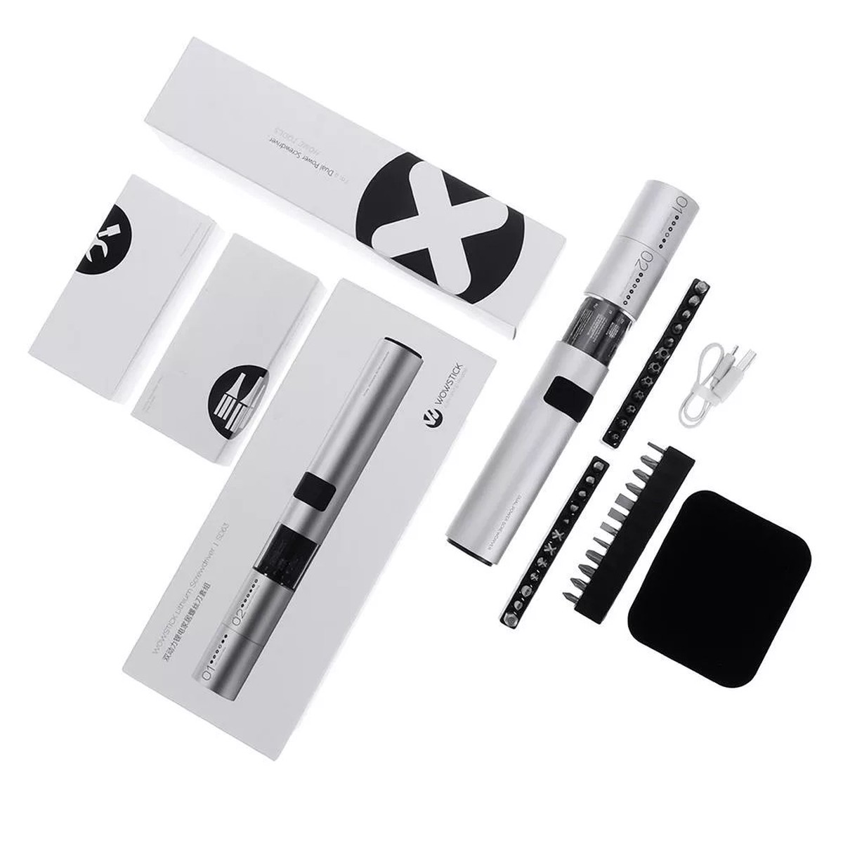 Wowstick 36-in-1 Dual Power Lithium Electric Screwdriver with 3 LED Lights Rechargeable and Magnetic