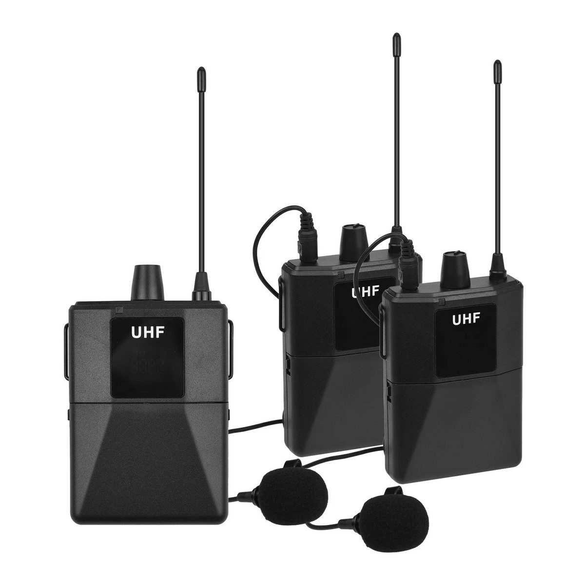 Dual UHF Wireless Microphone System with Body-Pack Transmitters