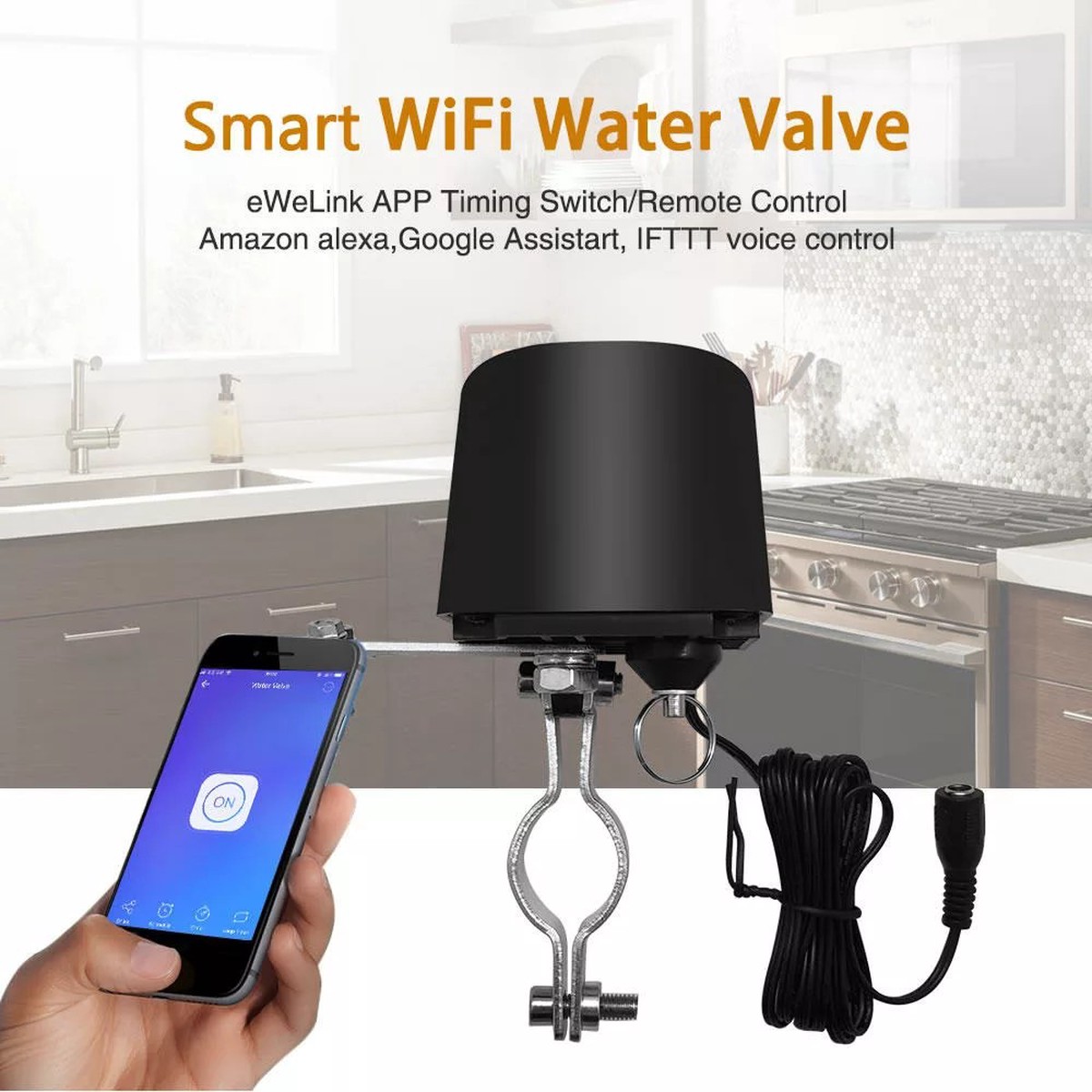 EWelink Smart WiFi GasWater Valve Controller 8211 Alexa and Google Home Compatible