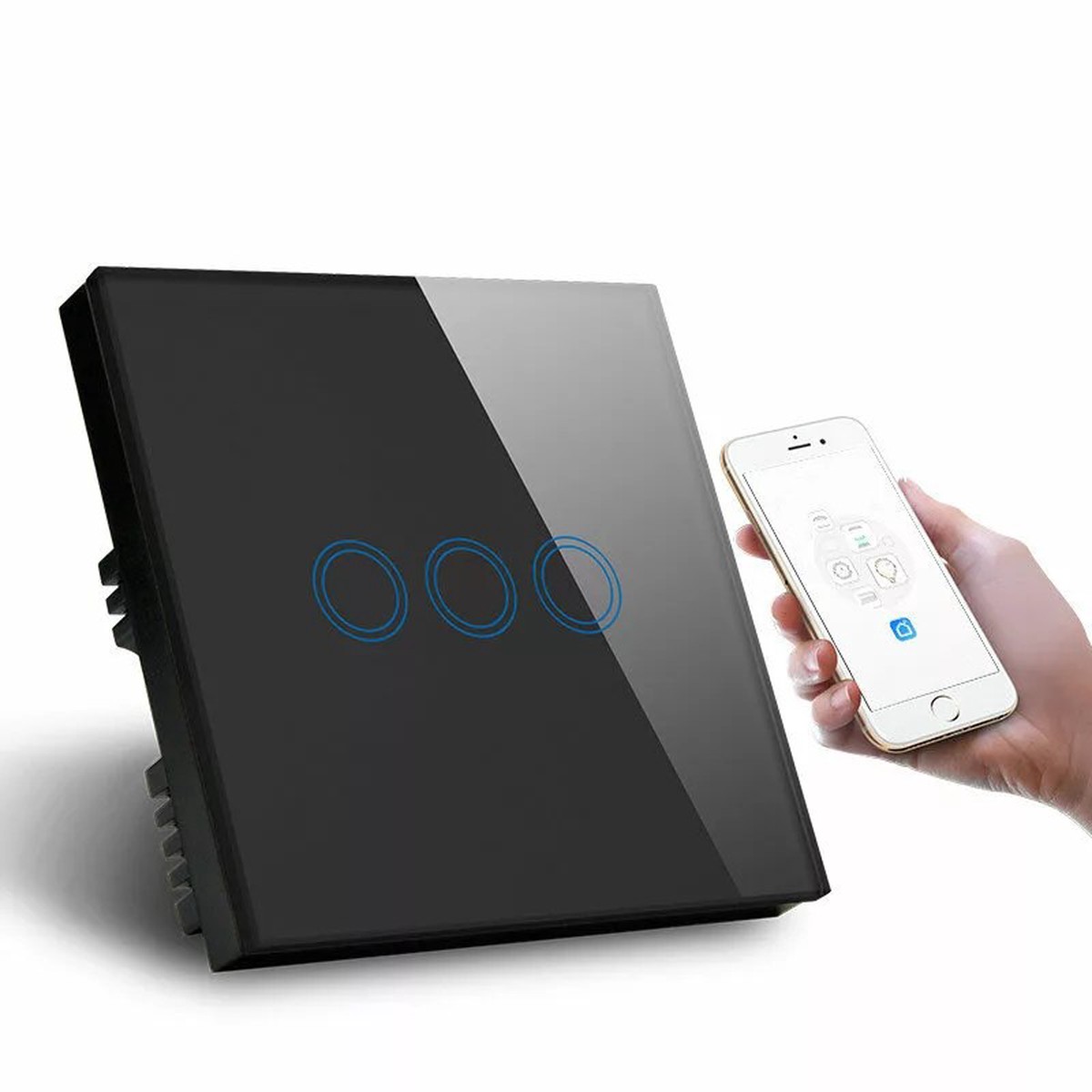 Makegood UK Smart WiFi Light Switch 3-Gang with Touch Sensor and Remote Control