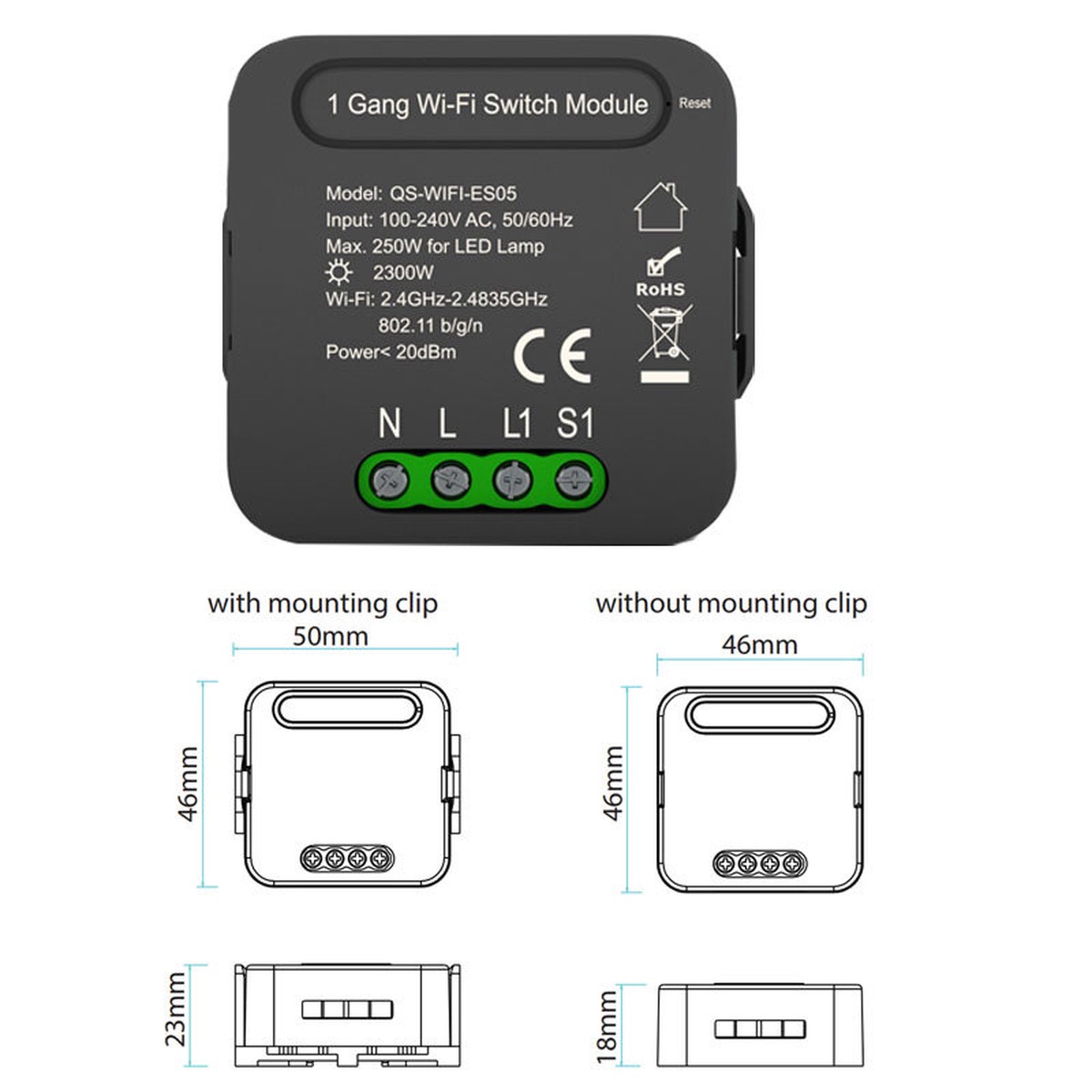 Smart WiFi Relay Switch 8211 Compatible with Alexa and Google Home