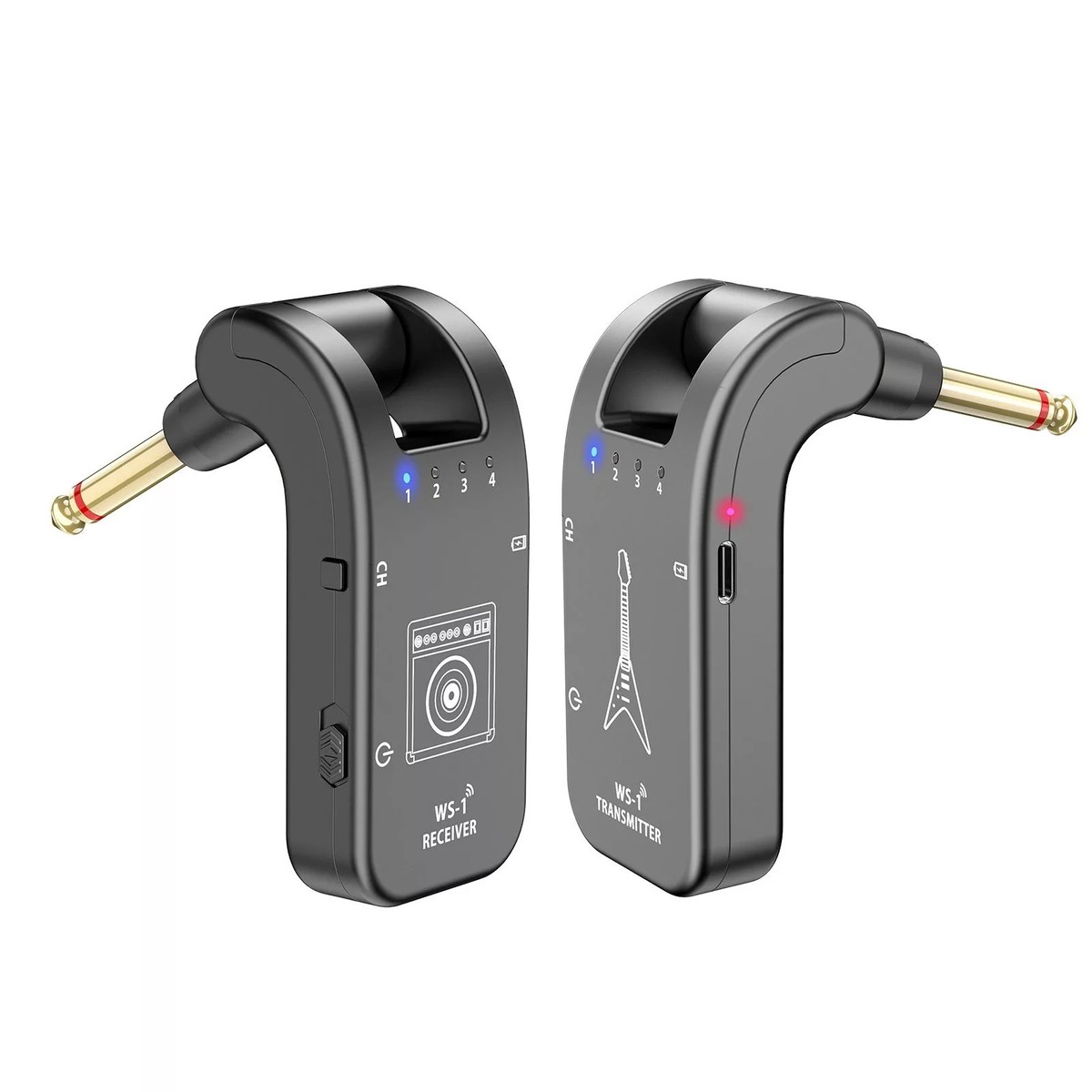 WS-1 Wireless Guitar System Rechargeable 24GHz with Audio Transmitter and Receiver