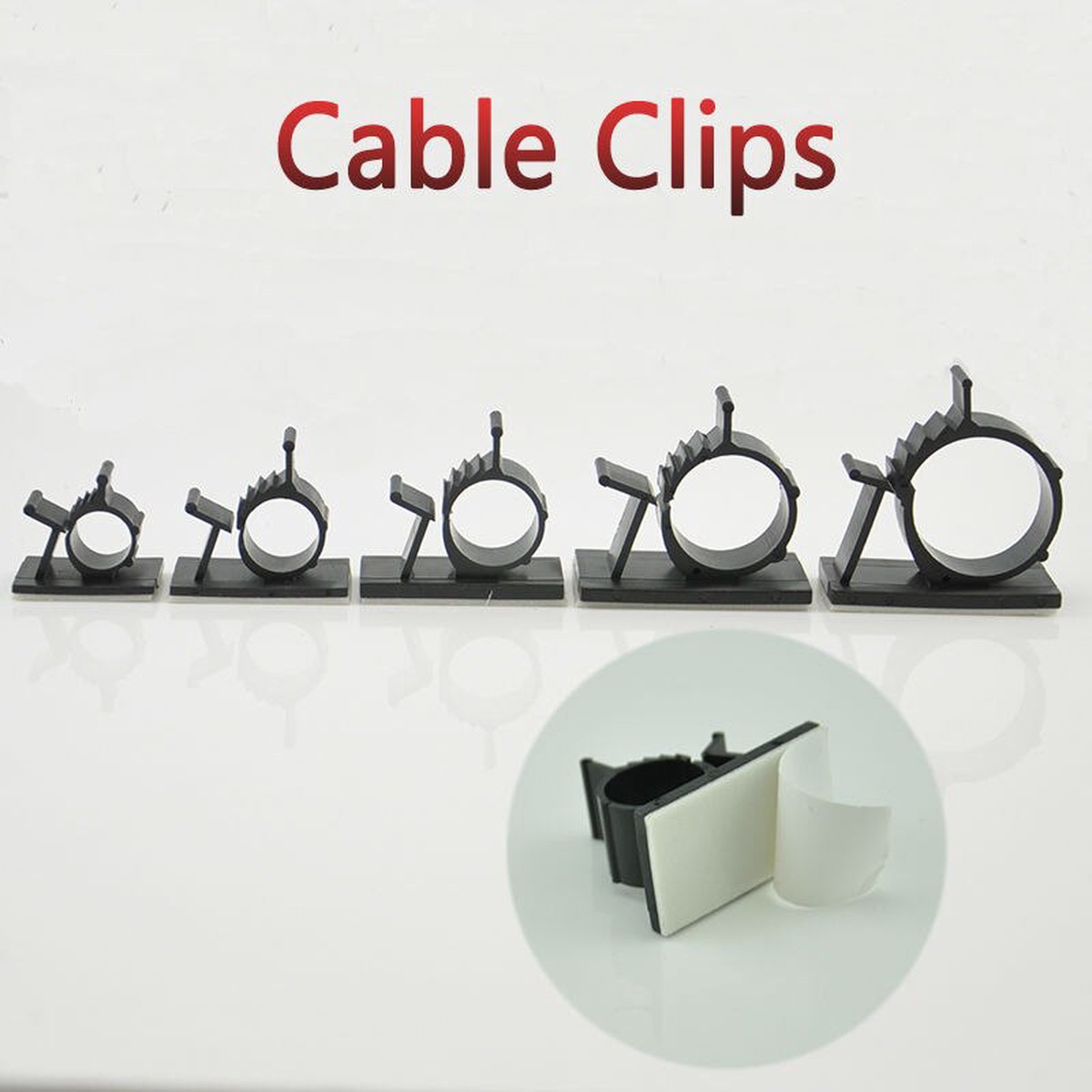 10PC Set of Durable Plastic Cable Clamps