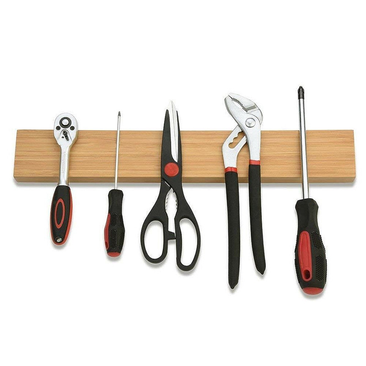Magnetic Wall-Mounted Knife Holder Made of Durable Wood