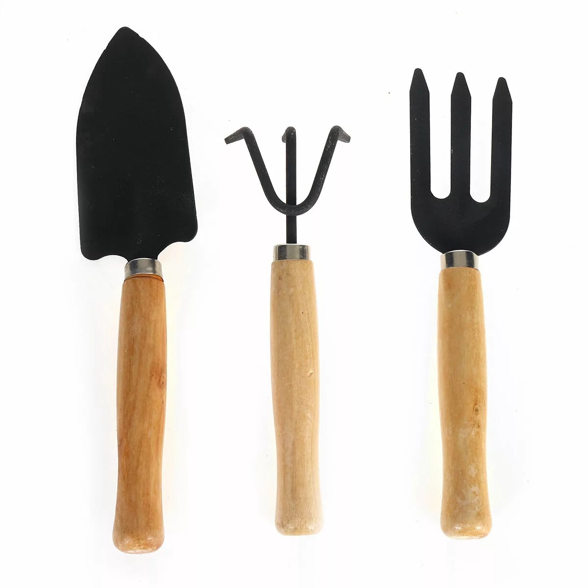 Three-Piece Gardening Tool Set 8211 Rake Trowel Shovel Soil Loosening