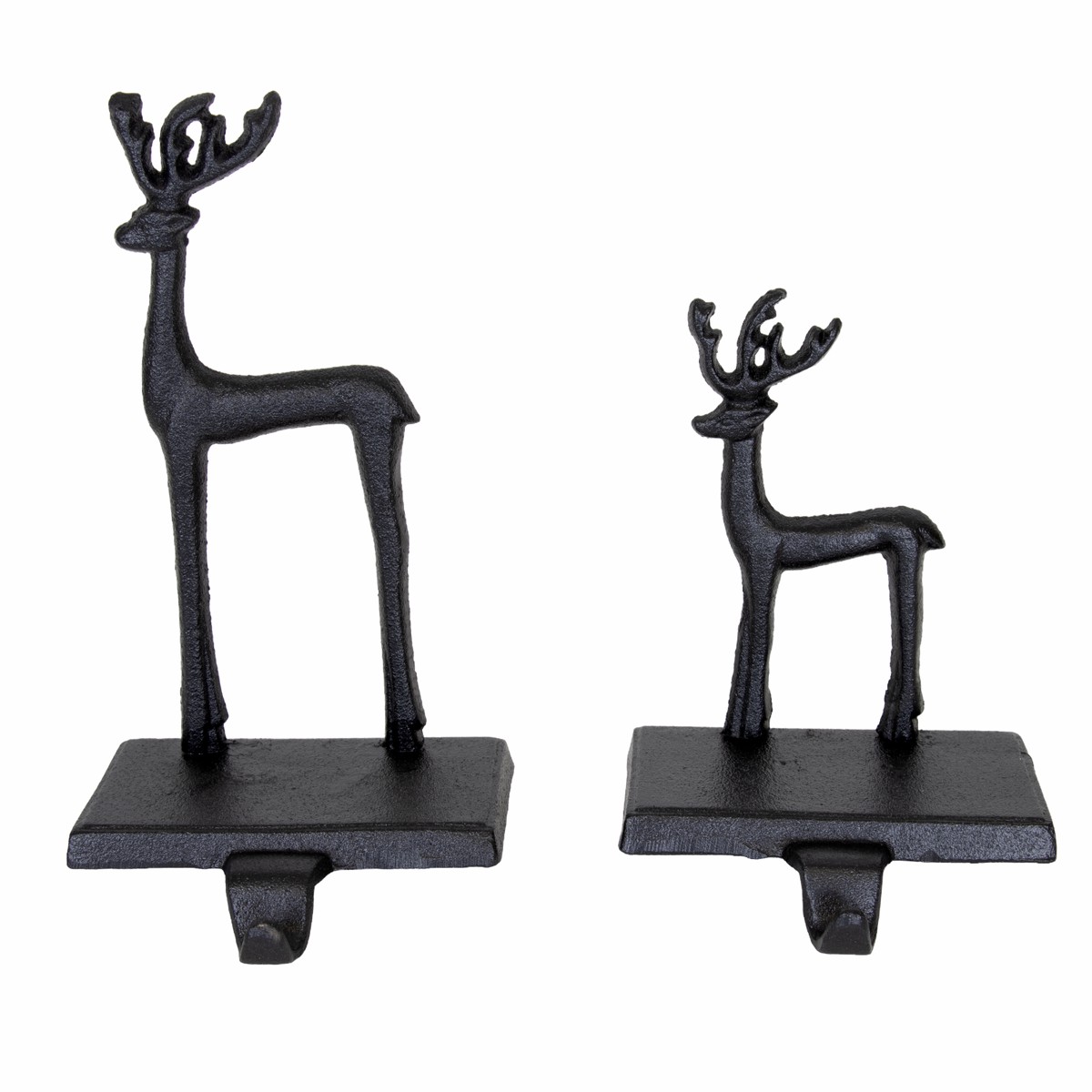 Black Iron Deer Stocking Holders - Set Of 2