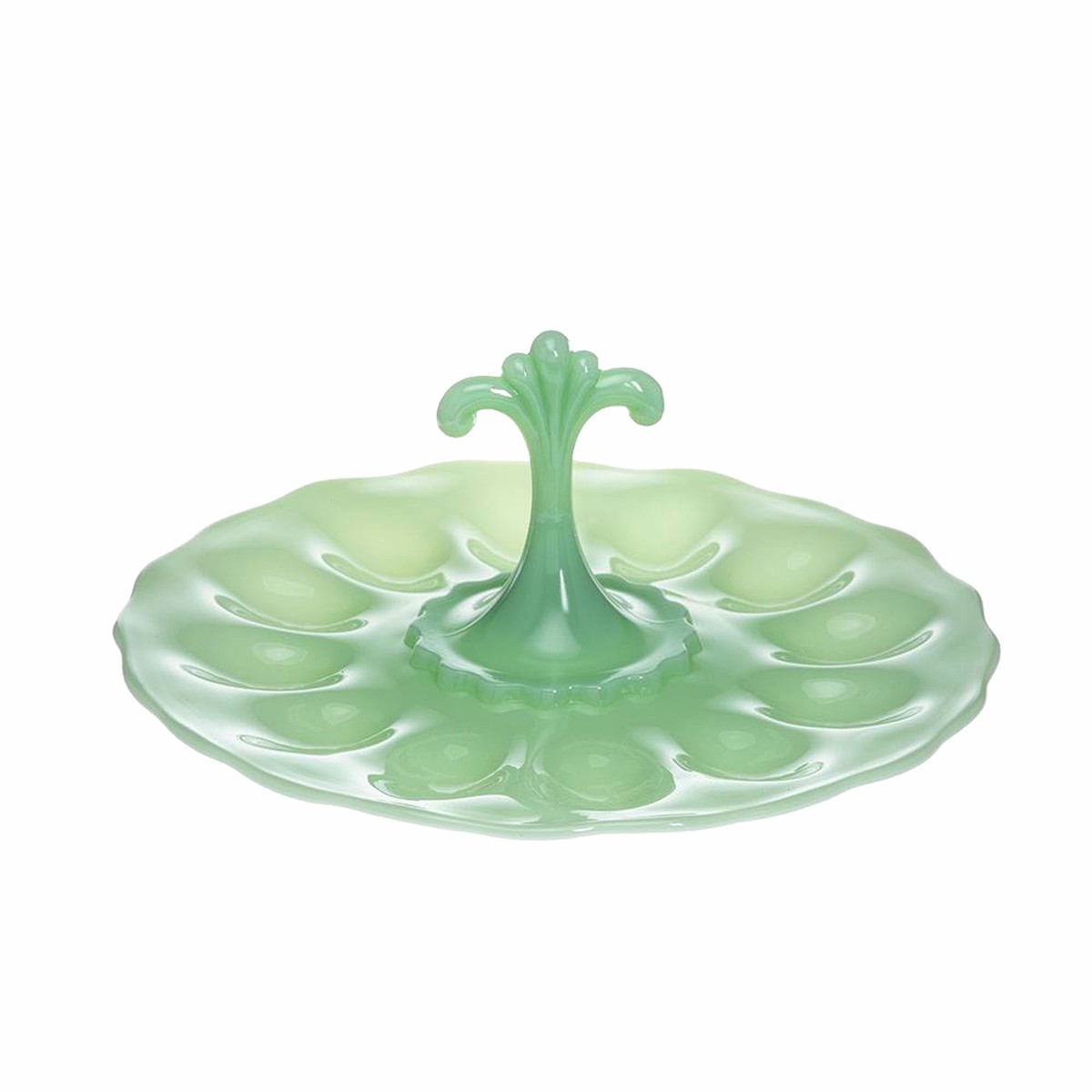 Glass Egg Plate MilkWhite