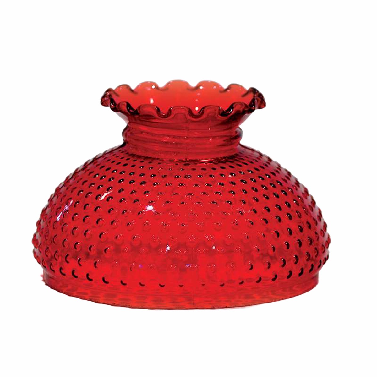 Cranberry Hobnail Oil Lamp Shade - 7