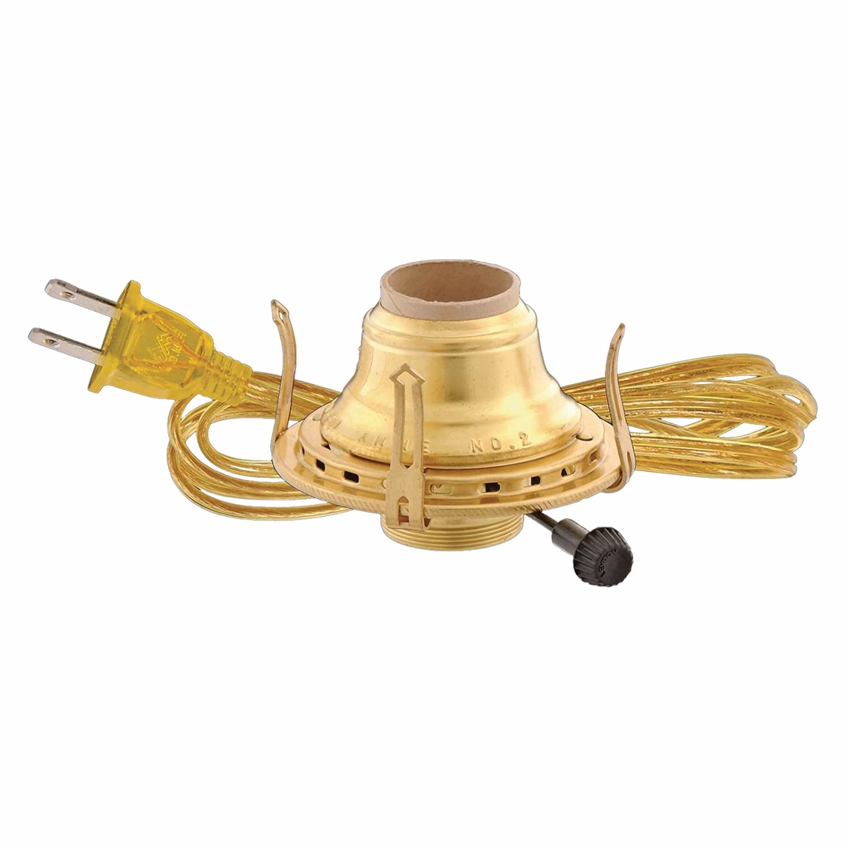 Queen Anne Electrified Burner For Oil Lamps - 2 BrownCord