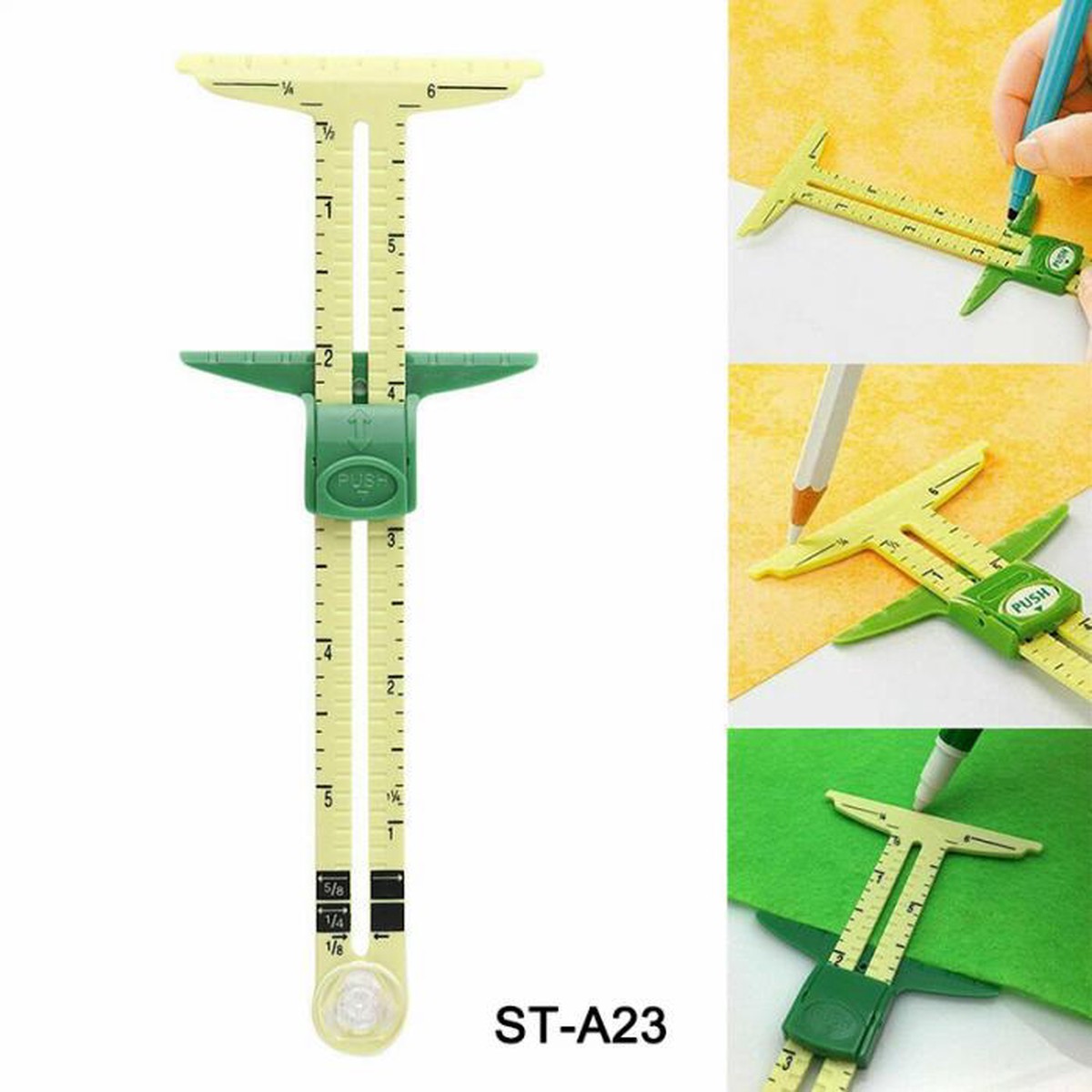 5-in-1 Multi-Function Quilting Craft Tool Sliding Gauge Measuring Sewing Caliper