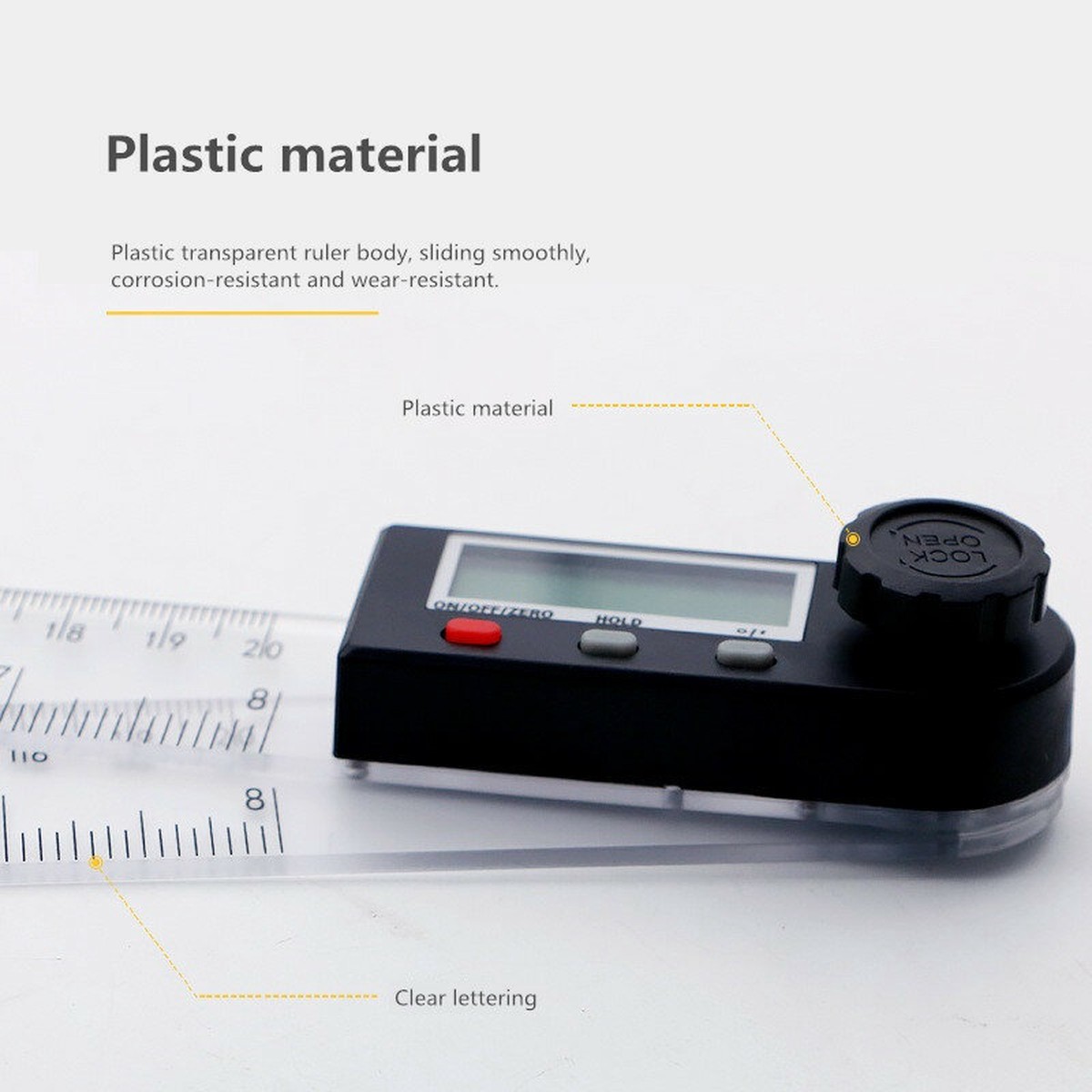 2-in-1 Digital Display Angle Ruler with Spirit Level 200MM
