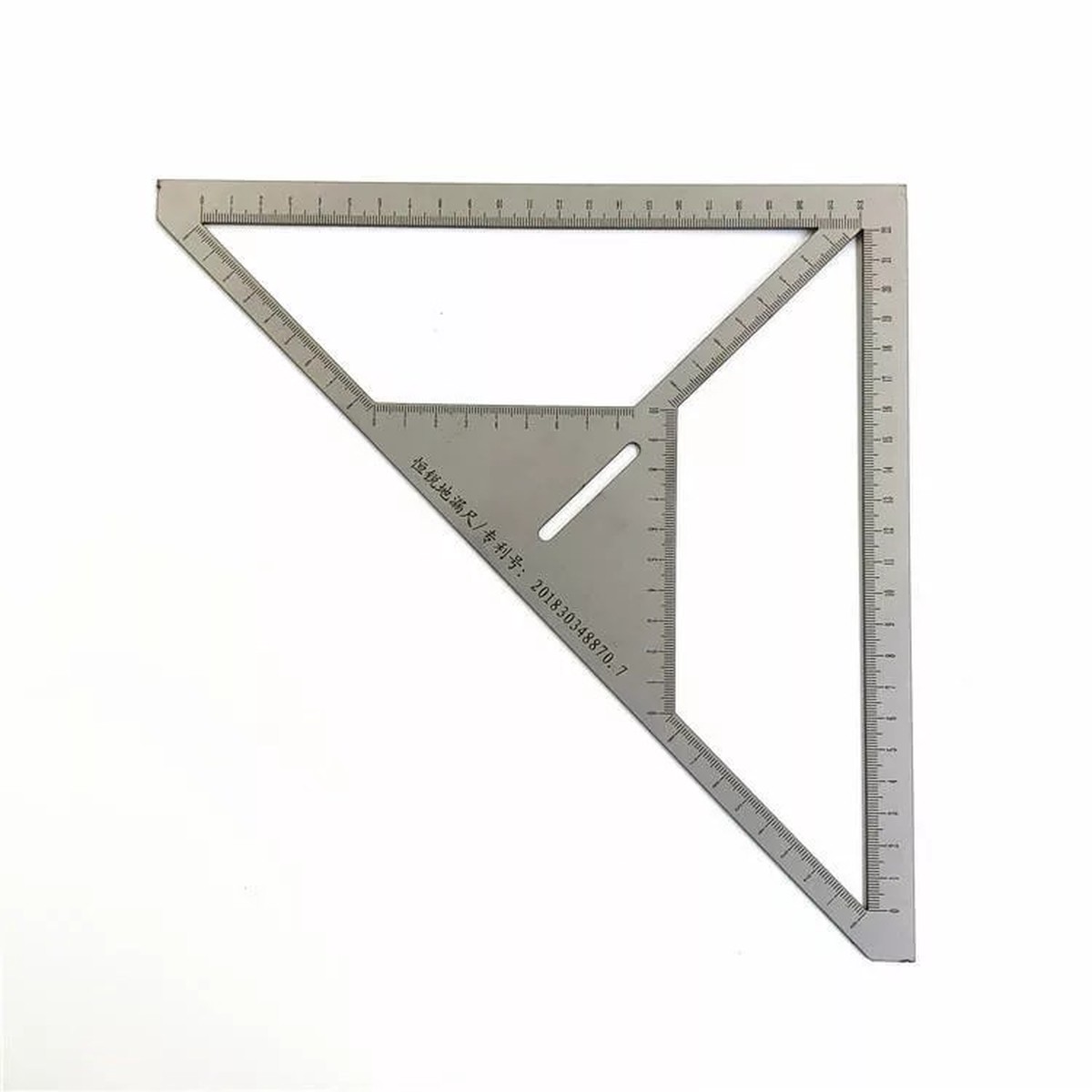 Aluminum Alloy Triangular Ruler 35cm for Woodwork and Protractor Angles