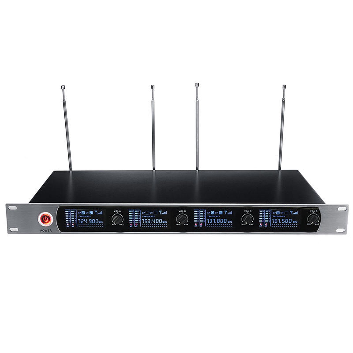 4-Channel Dual Handheld Wireless Microphone for Karaoke