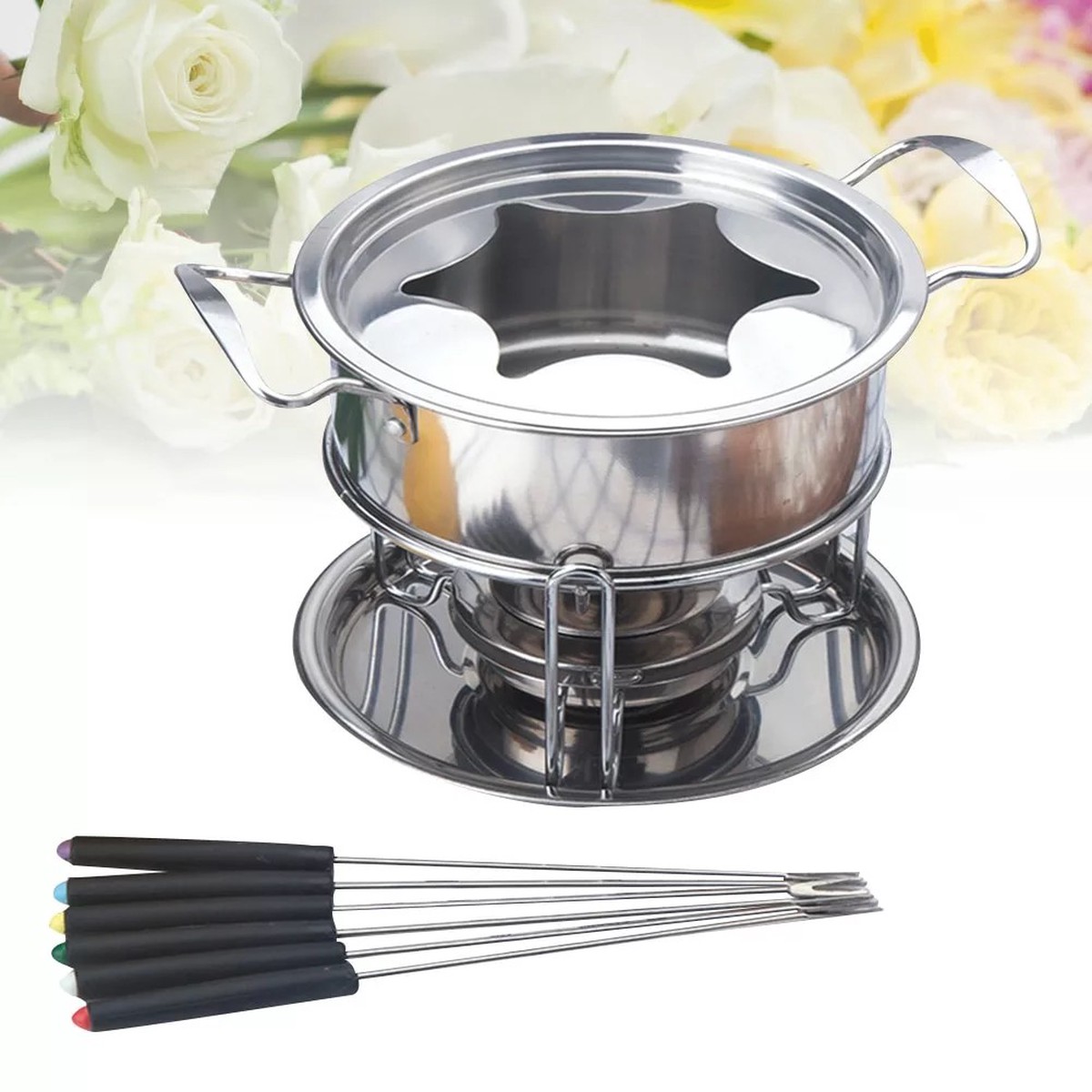 10PC Stainless Steel Fondue Set