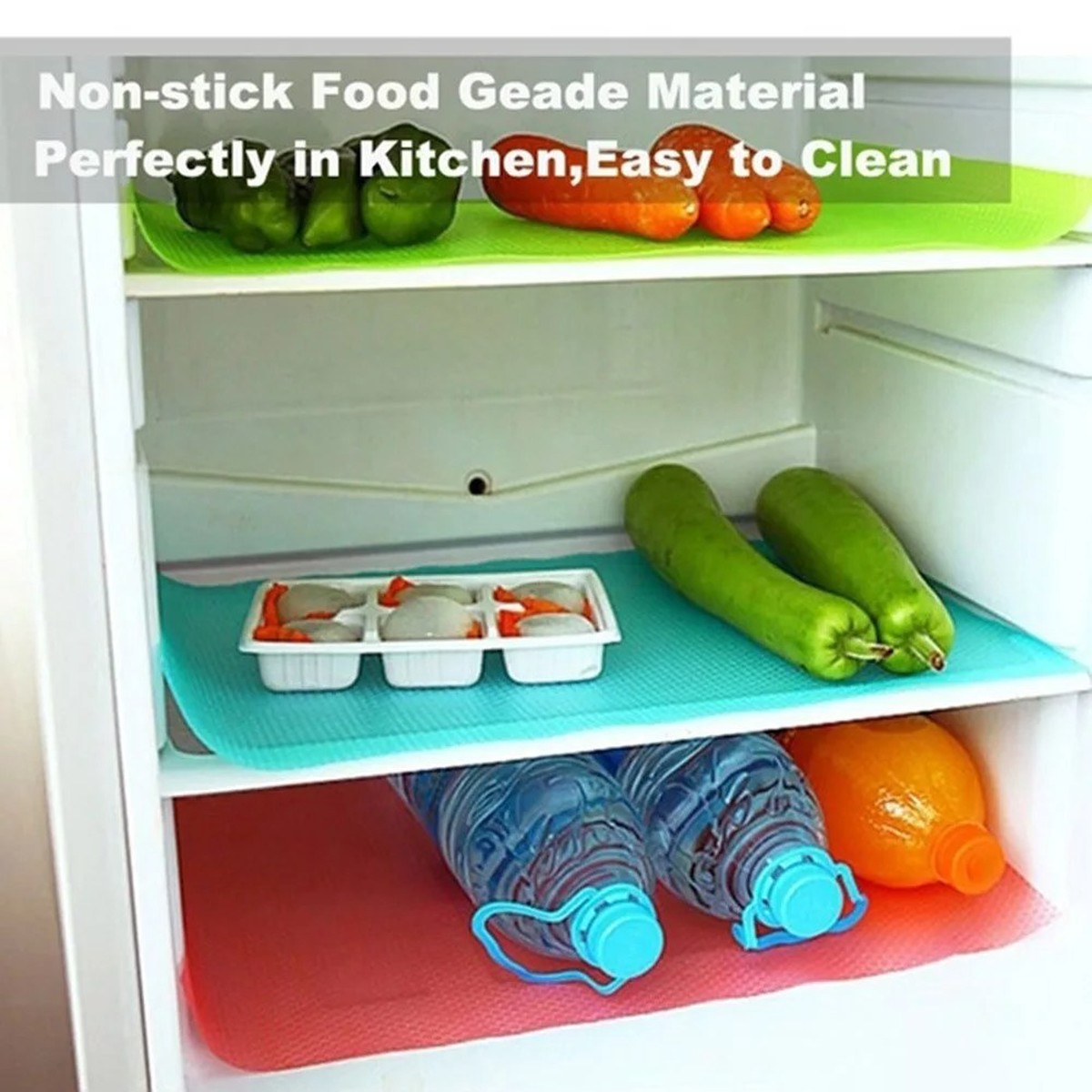 Waterproof Refrigerator Mats 4-Piece Set for Enhanced Kitchen Hygiene