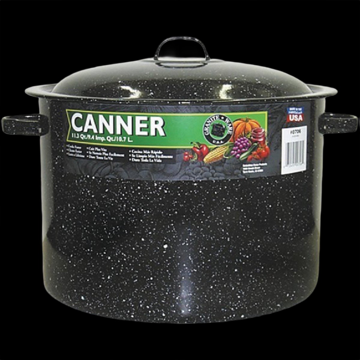 Black Enamelware Canner - 215 Qt