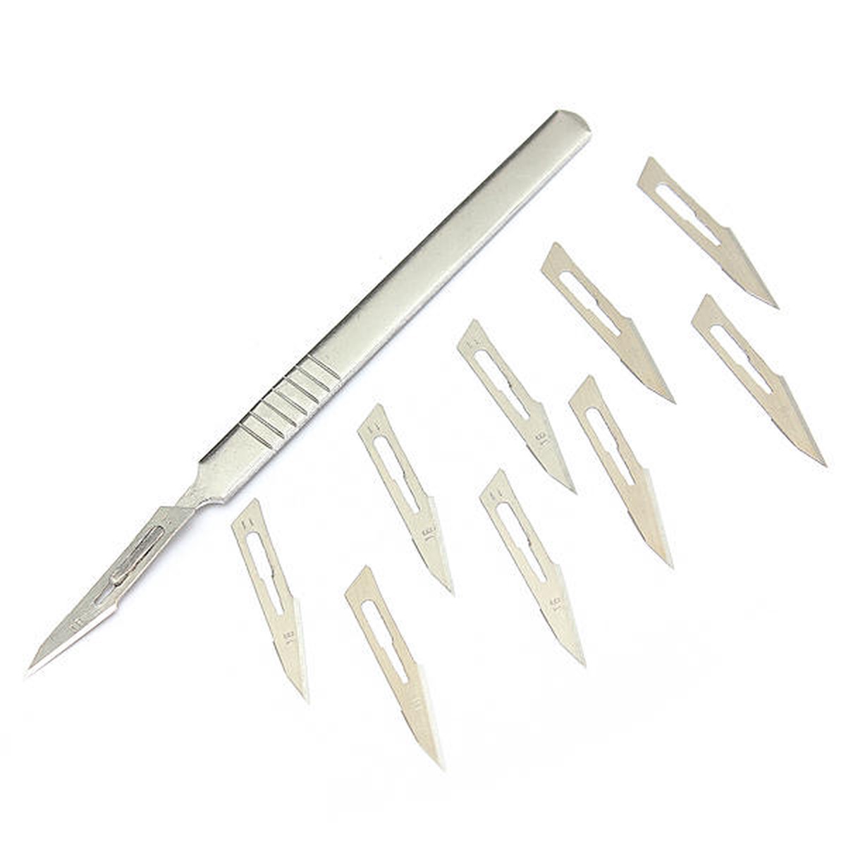 10-Pack Carbon Steel Surgical Scalpel Blades with 3 Handle