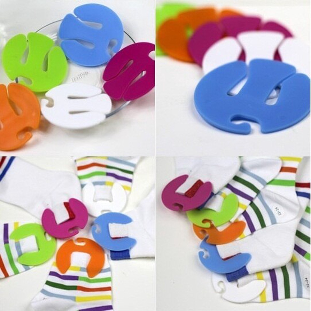 10-Piece Set of Sock Clips and Hangers 8211 Durable and Convenient Sock Organizer