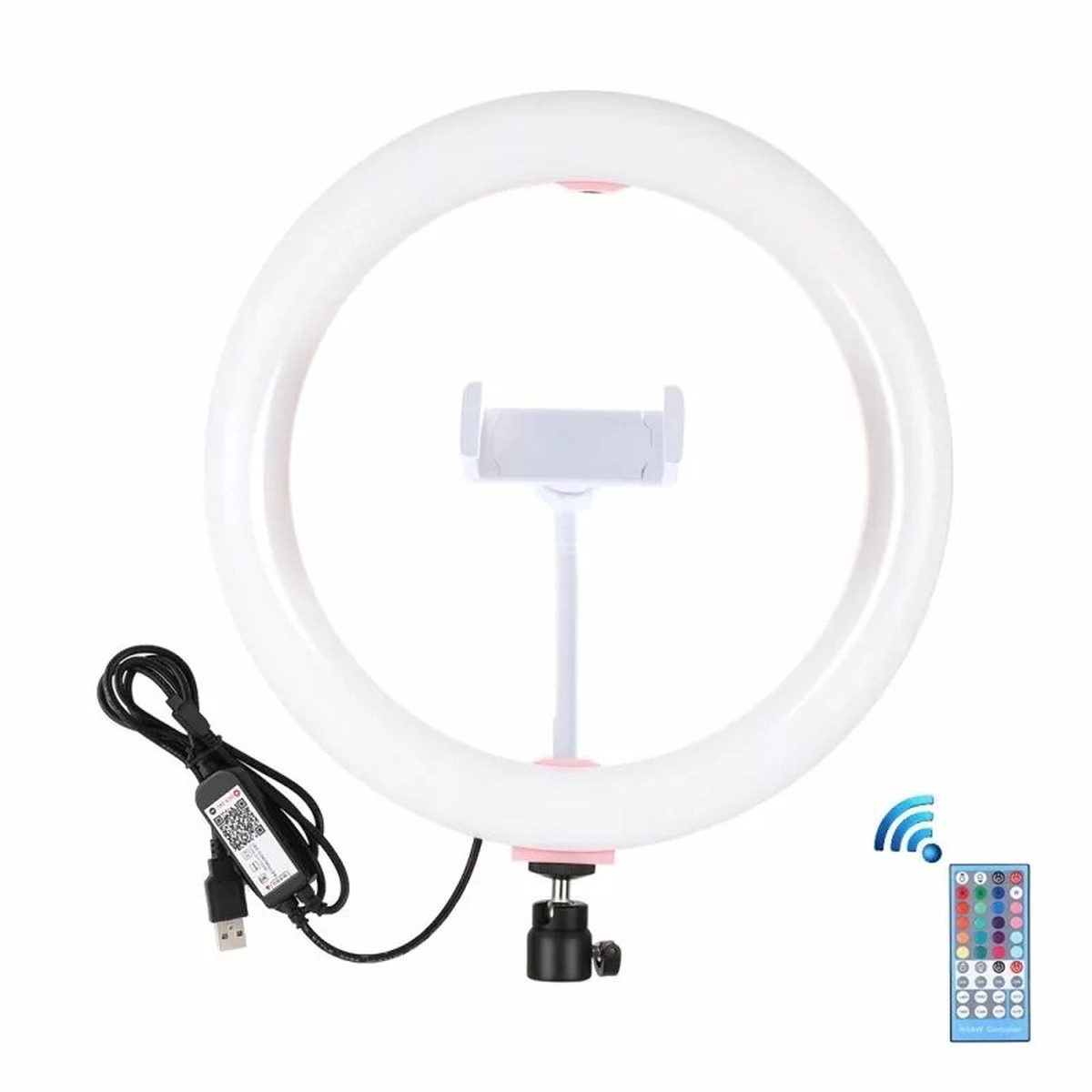 102 Inch PULUZ RGBW LED Ring Light with USB Dimmable Bluetooth Arc APP Control for Live Streaming