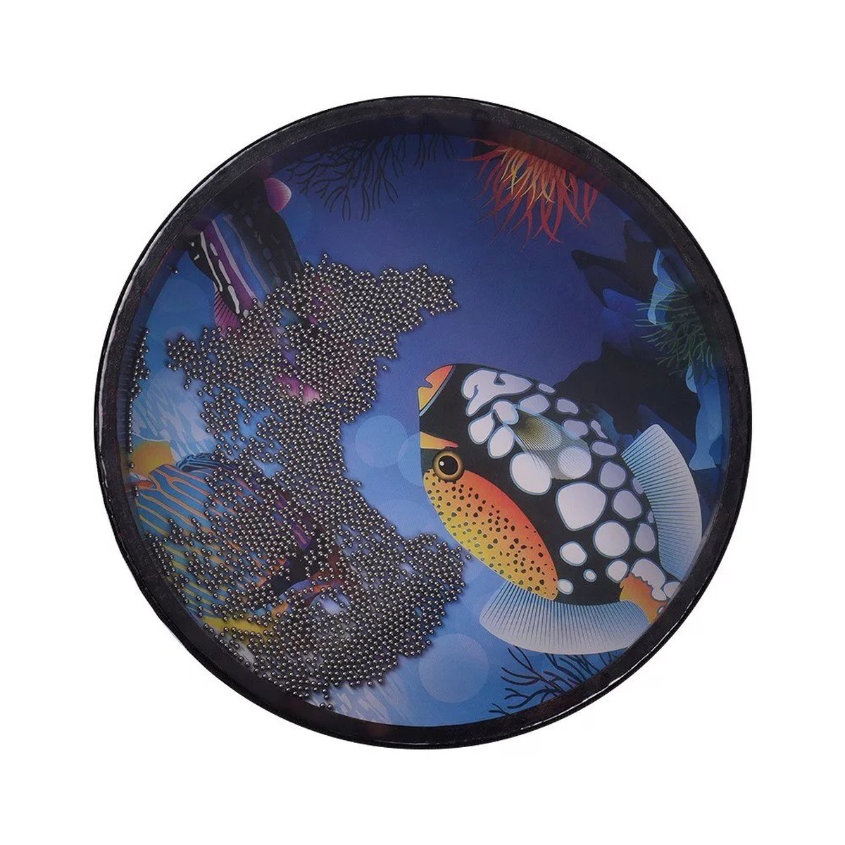 10-Inch Ocean Wave Frame Drum with Solid Wood Construction