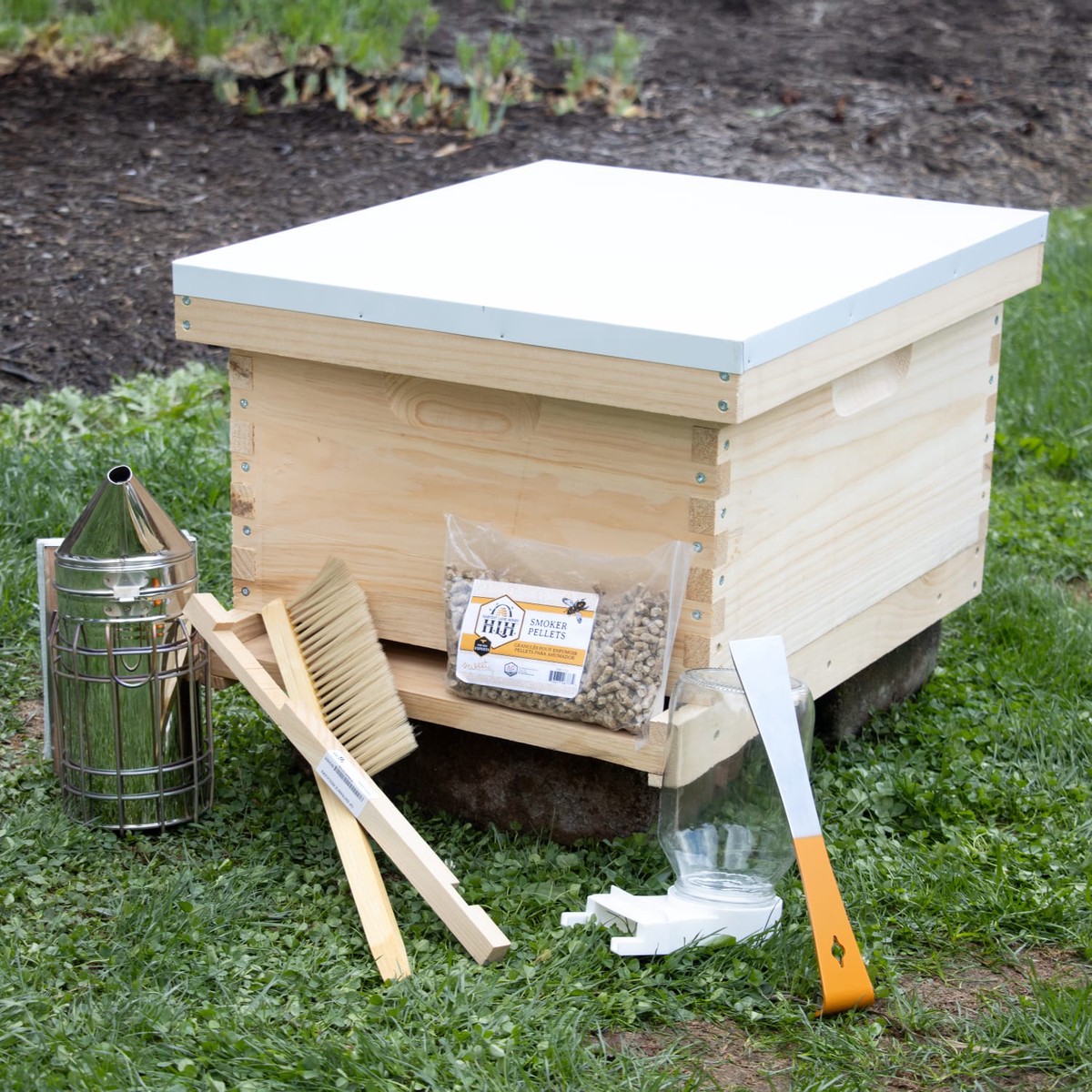 10-Frame Beehive Kit With Tools - Complete Starter Set Large