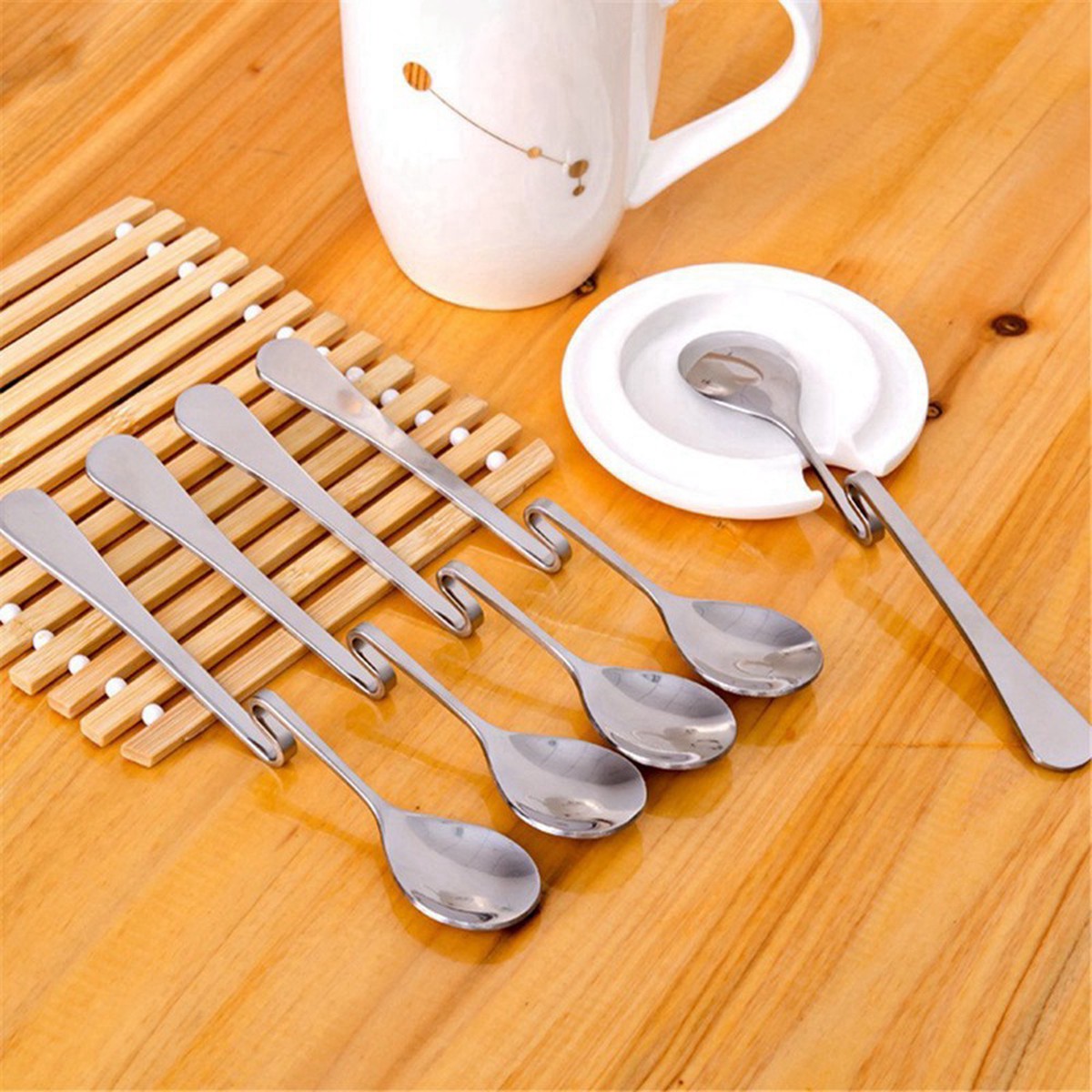 5PC Set of Hanging Coffee Spoons 8211 Durable High-Quality Utensils