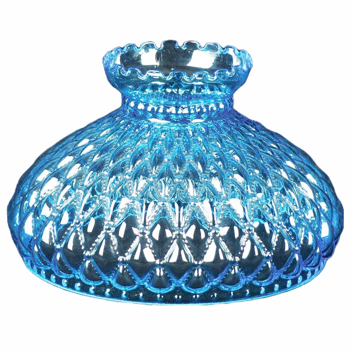 10 Blue Diamond Quilt Oil Lamp Shade