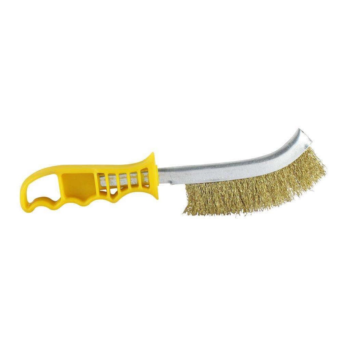 Timco Yellow Handle Wire Brush Brass (255Mm)